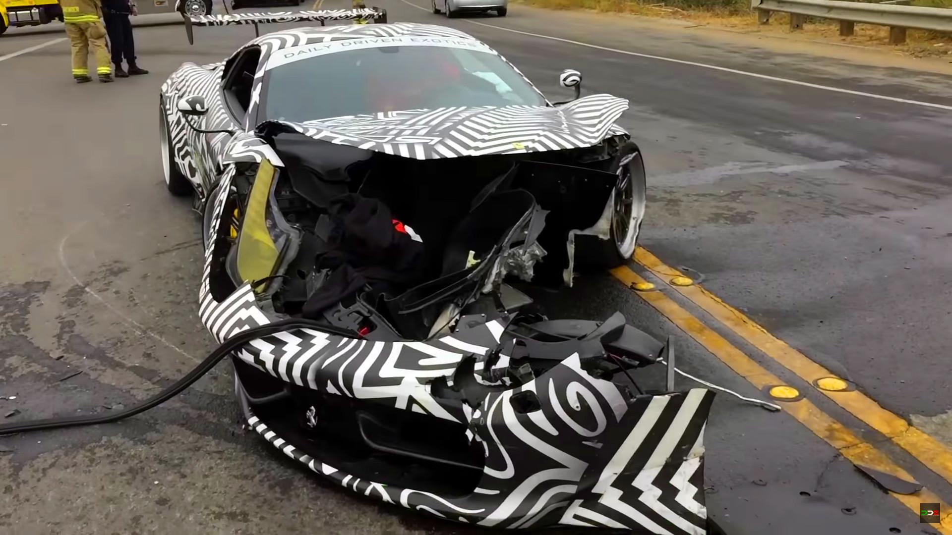 Tuned Ferrari 458 crashes during Monterey Car Week