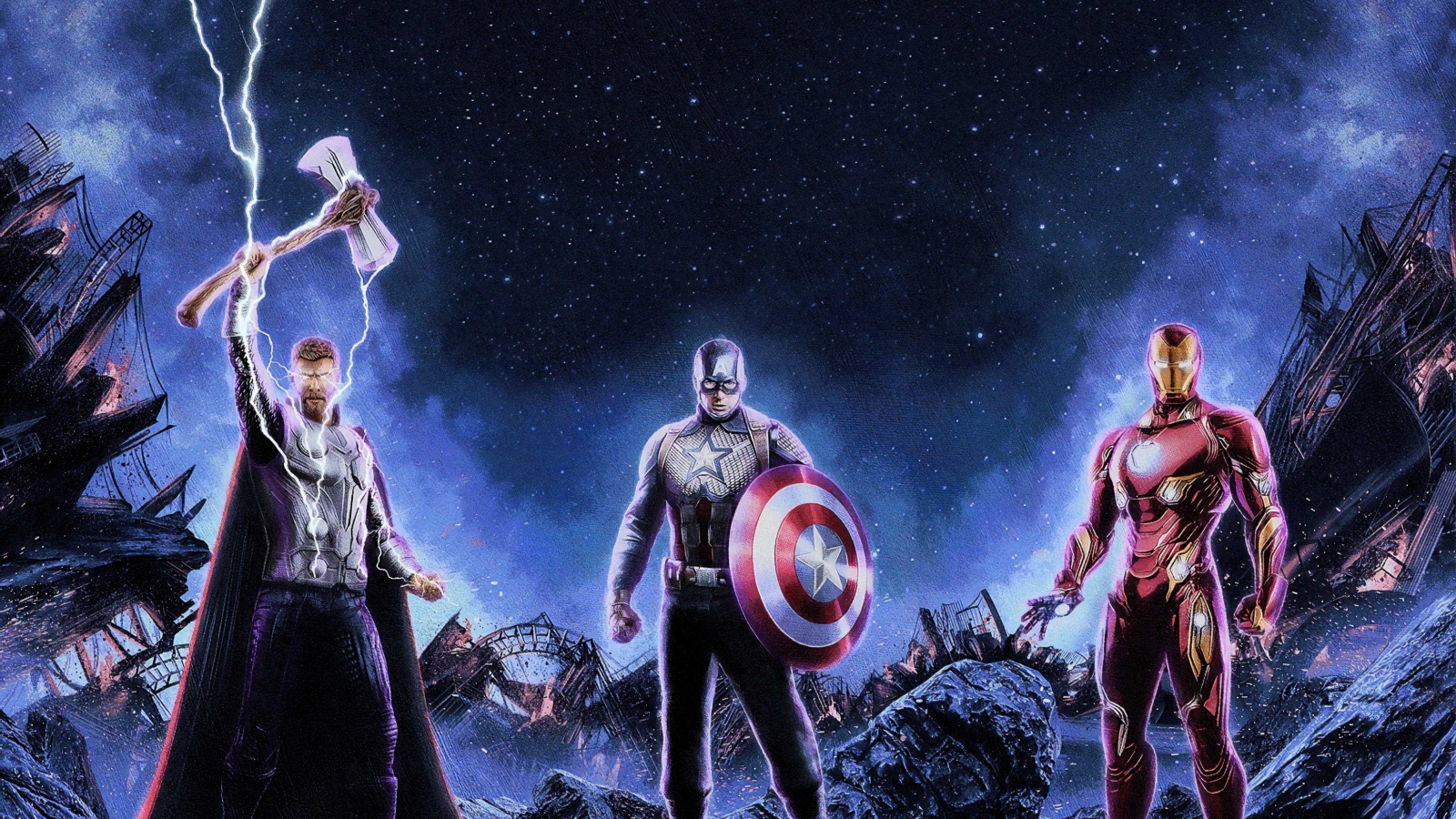 The Trinity Avengers Endgame 1600x900 Resolution Wallpaper