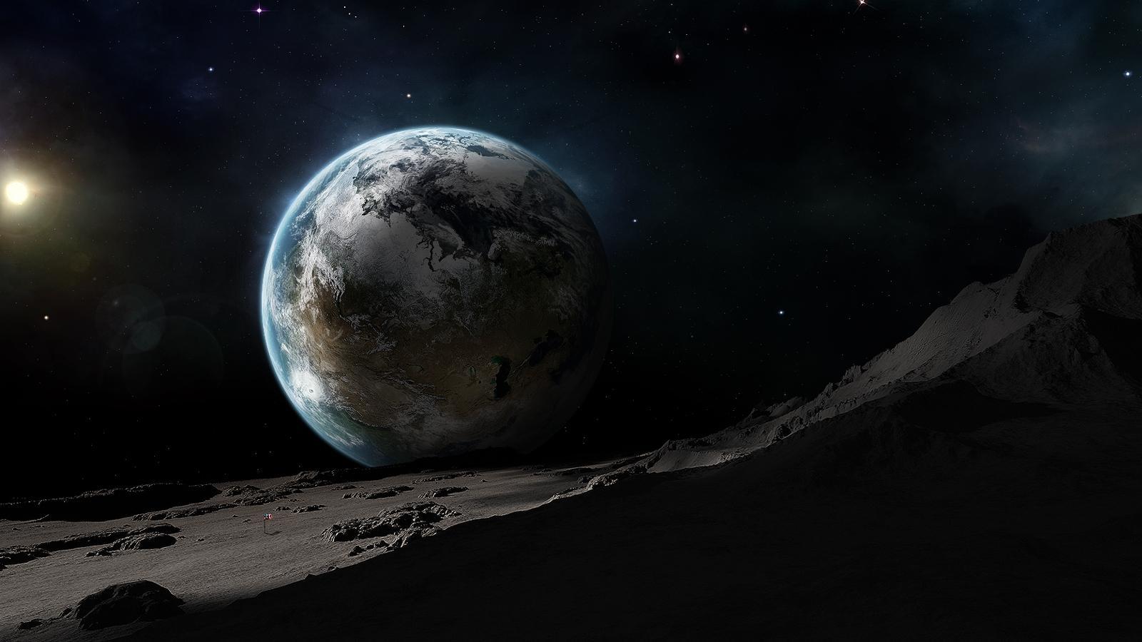 Cg Earth View From The Moon Wallpaperx900