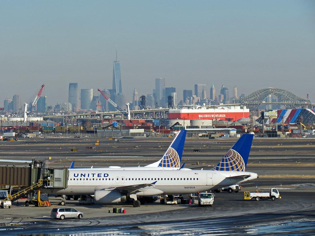 Newark Airport. View across the airport toward the Lower Ma