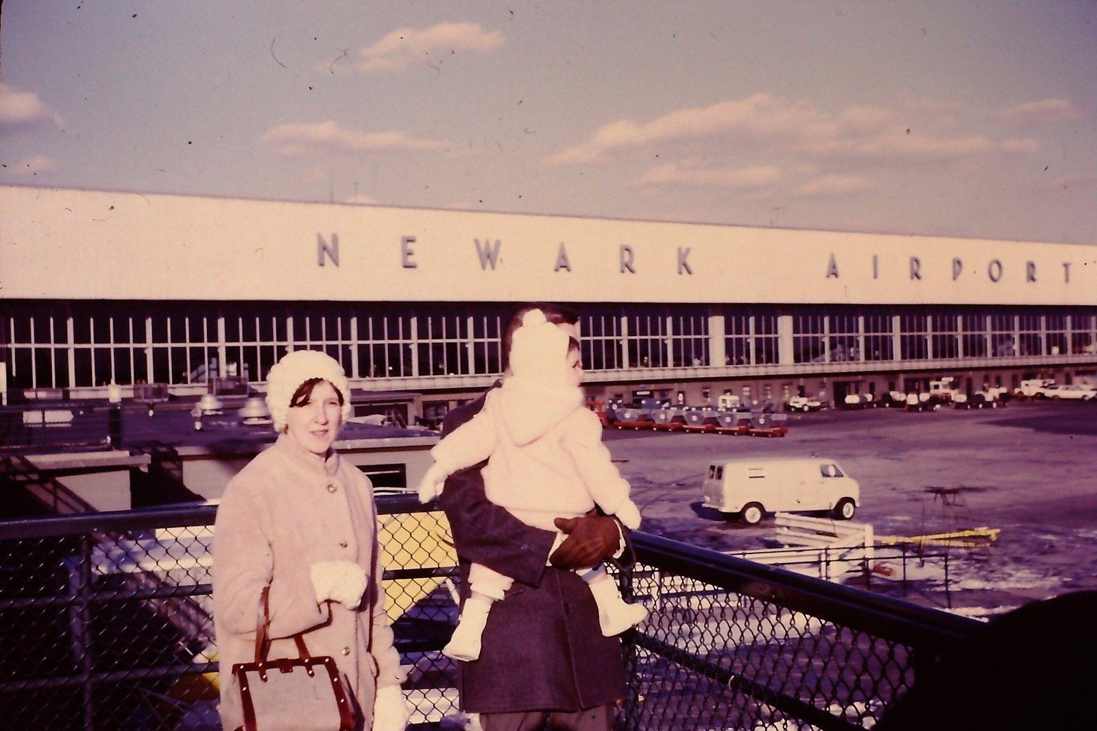 1970's Family At Newark Airport Kodachrome Vintage 35mm Slide A98