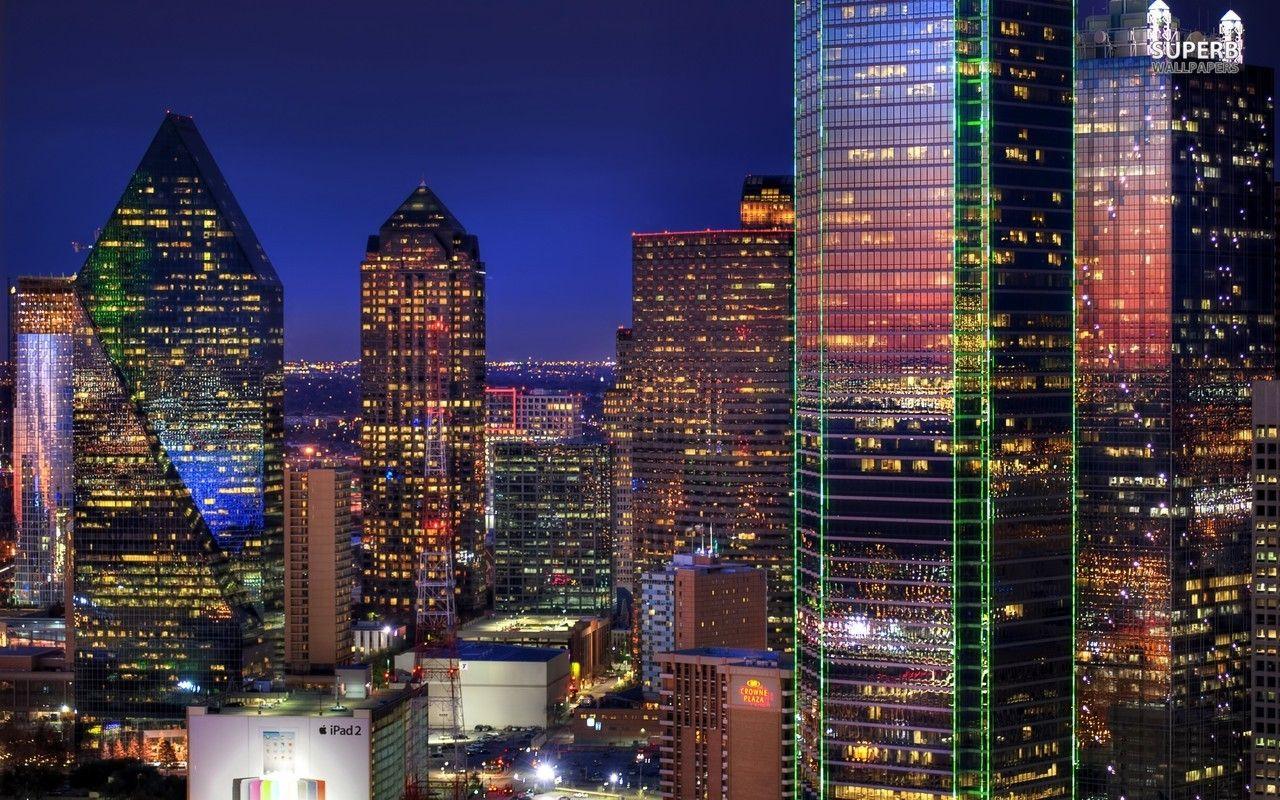 dallas night life. Dallas at night wallpaper wallpaper - Skyscraper, Skyline picture, City
