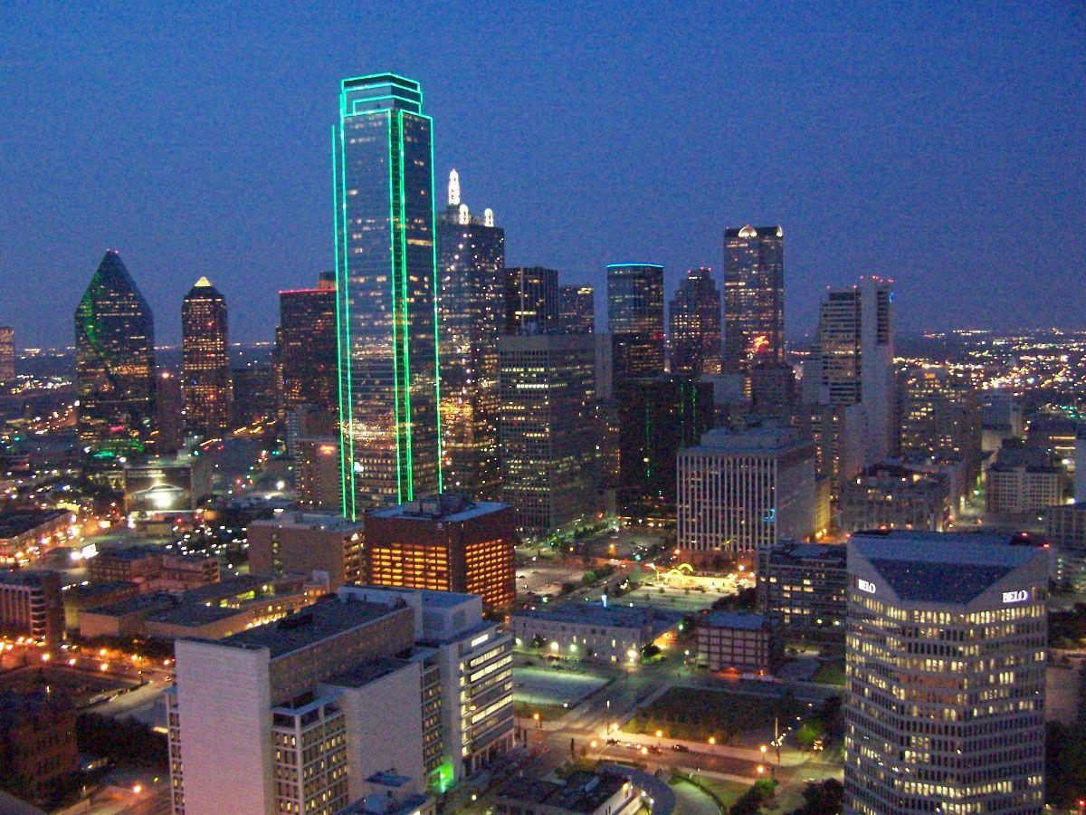 Dallas. The Dallas Texas city lights at dusk. My Texas. Dallas
