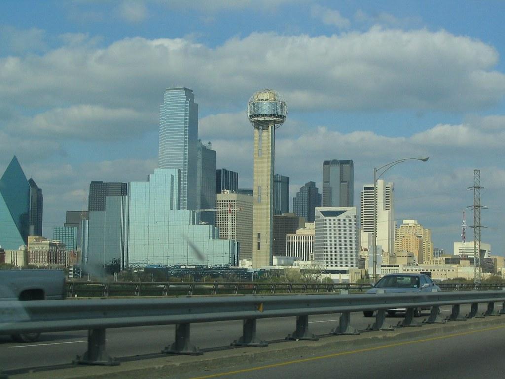 Dallas, Texas Skyline From I 35 Eastbound. Dallas Is The Th