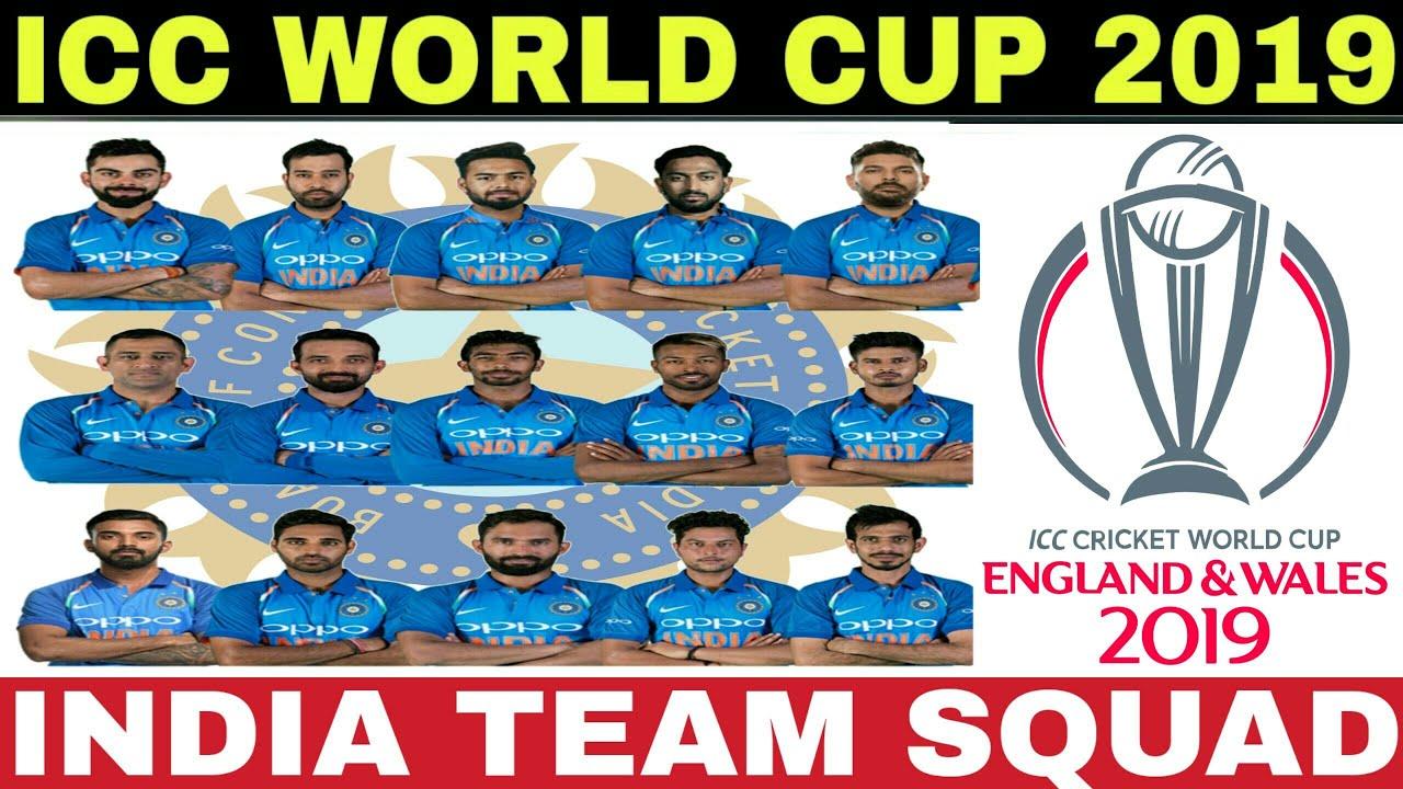 ICC Cricket World Cup 2019 Indian Team Squad 15 Player List