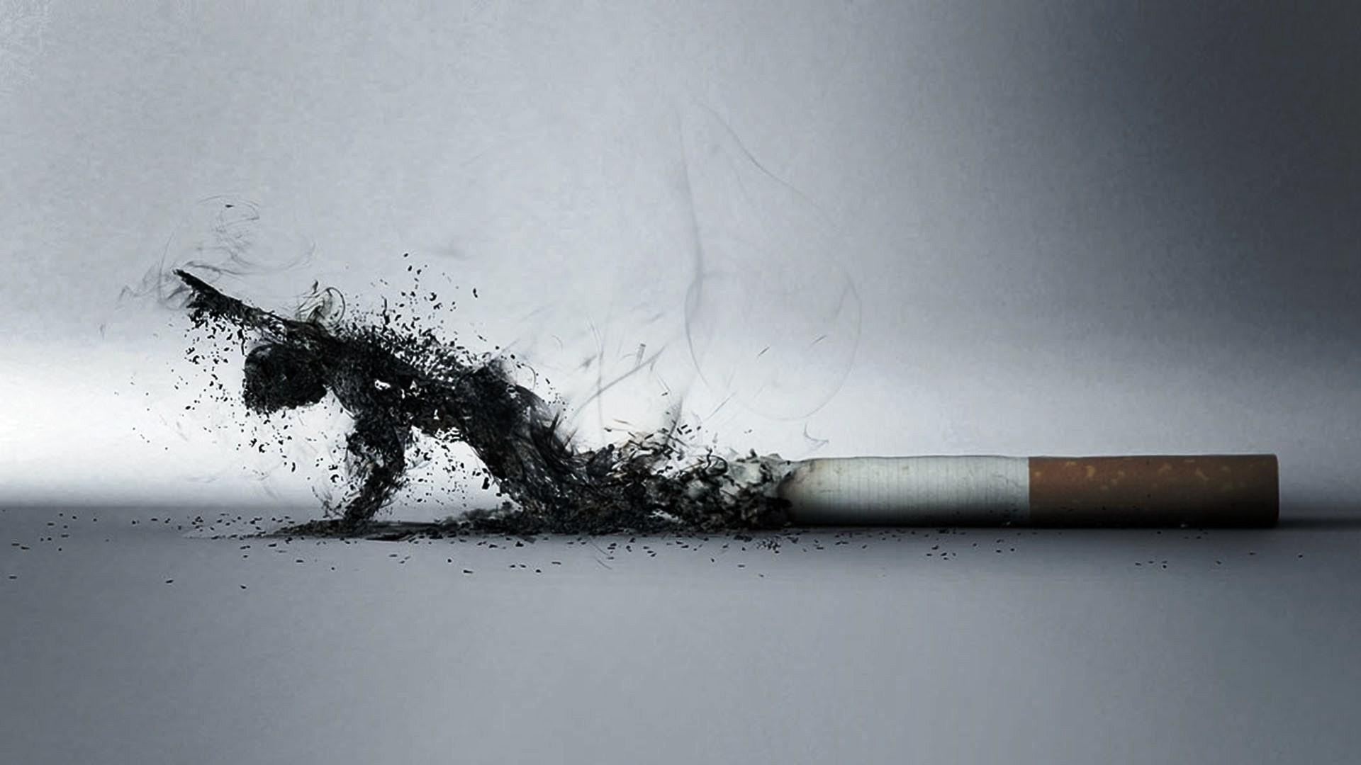 smoking cigarettes wallpaper in black