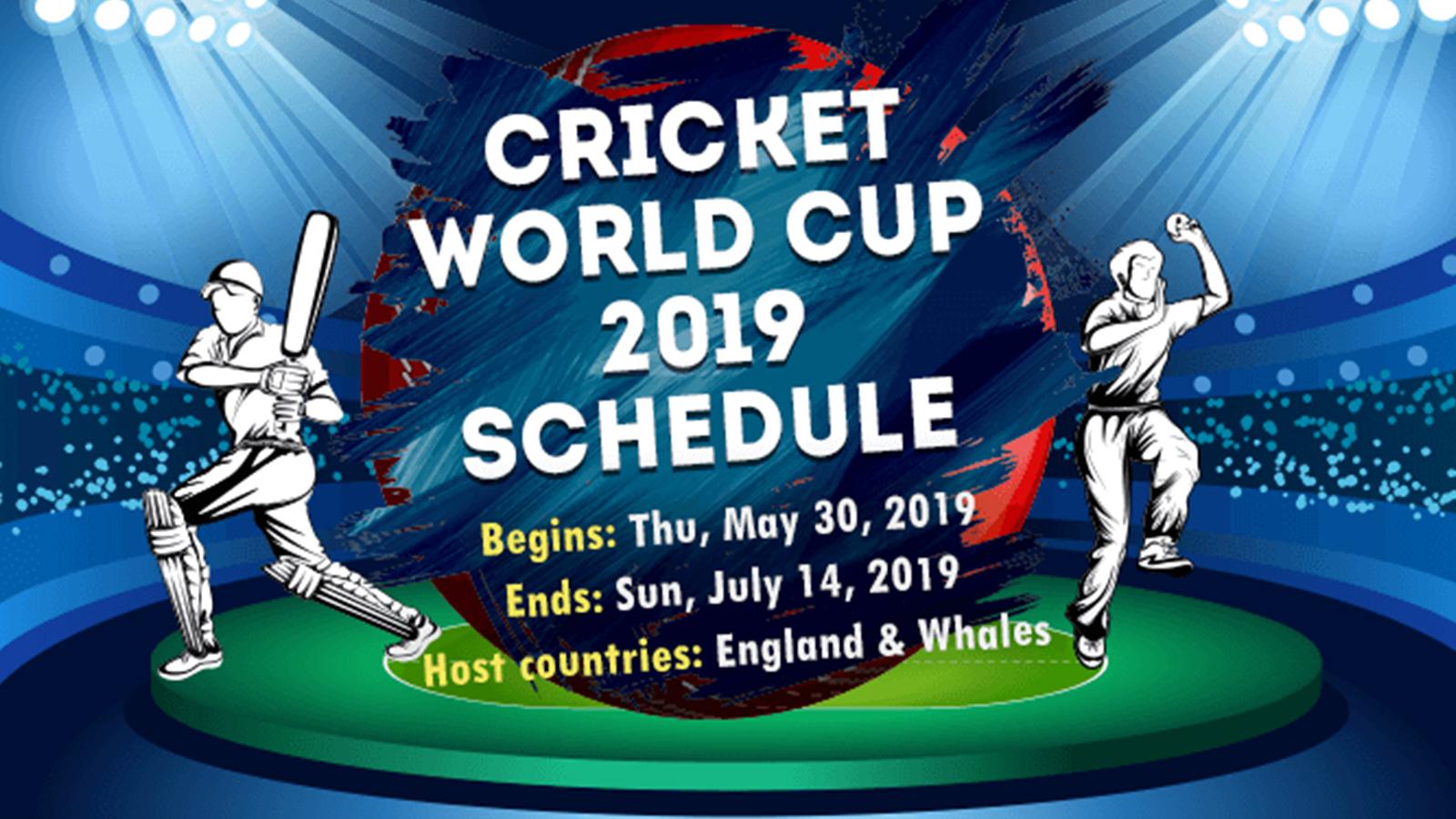 ICC 2019 Cricket World Cup Schedule, Teams, Points Table, Live