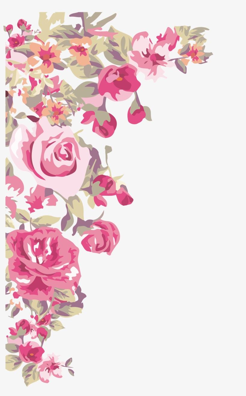 Flower Wallpaper Painted Transprent Design Corner Flower Transparent PNG Download