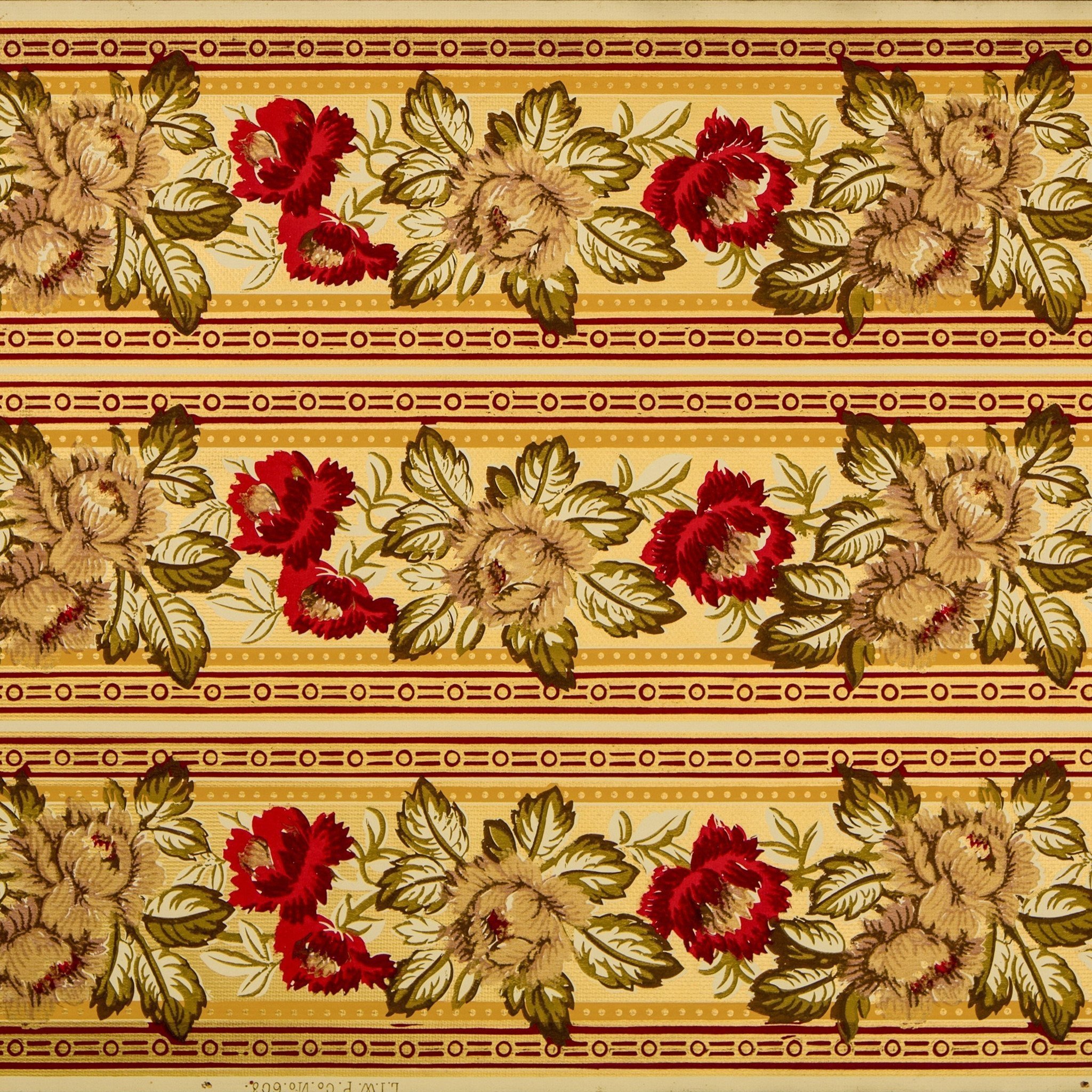 6 1 4 Gilt Floral Border Antique Wallpaper & Company