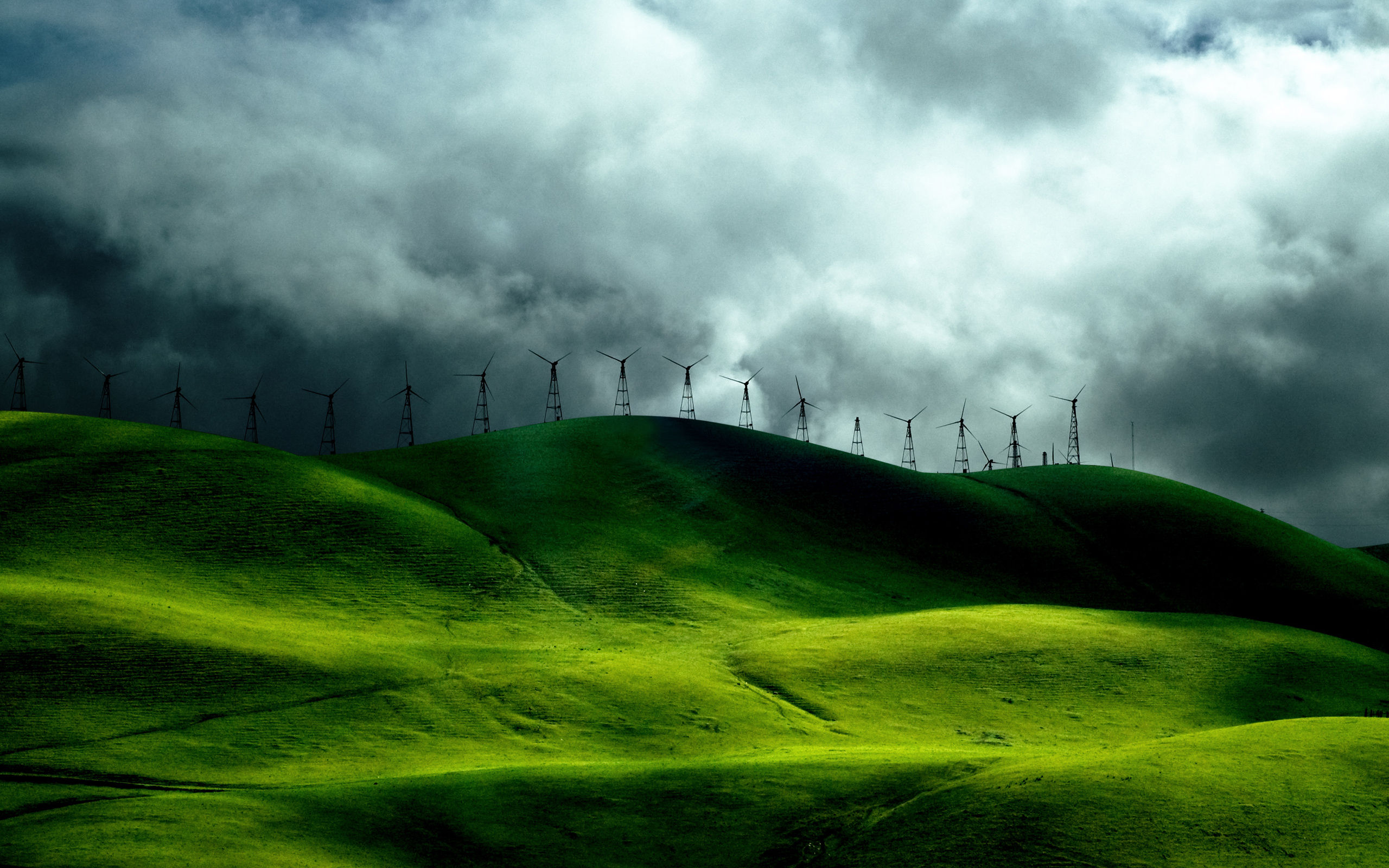 Wind Turbine Fields Wallpaper
