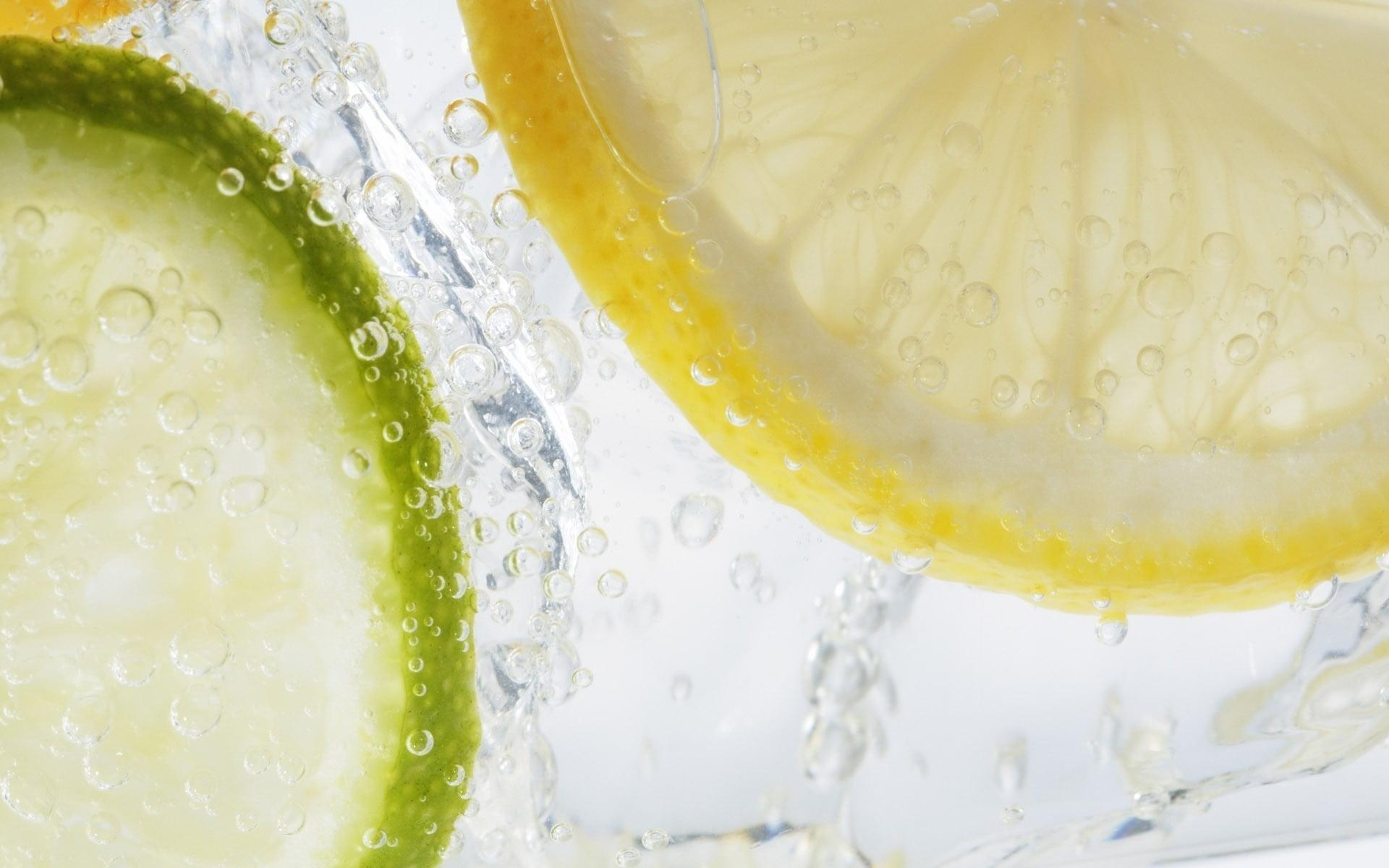 Lime, Lemon, Water, Drops HD wallpaper