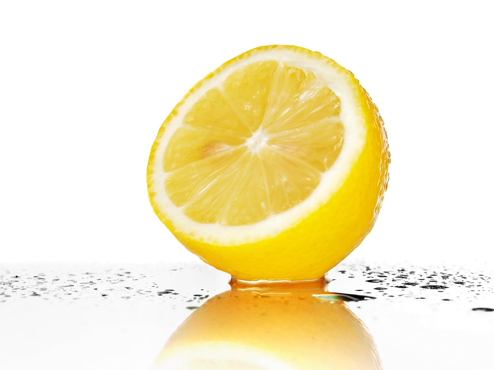 fruits, wet, water drops, lemons, white background wallpaper