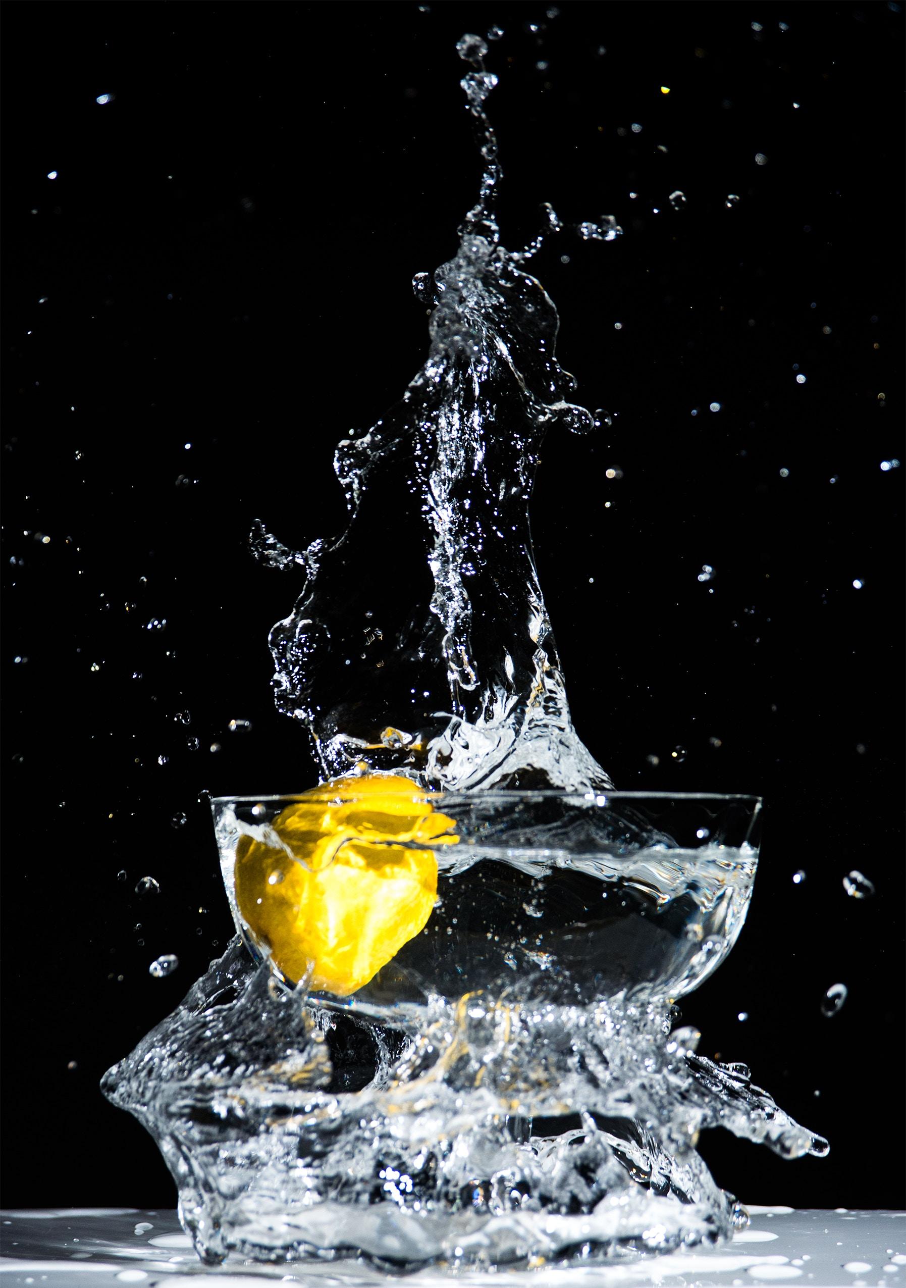Lemon Spray Water Moment , Image, Wallpaper, HD