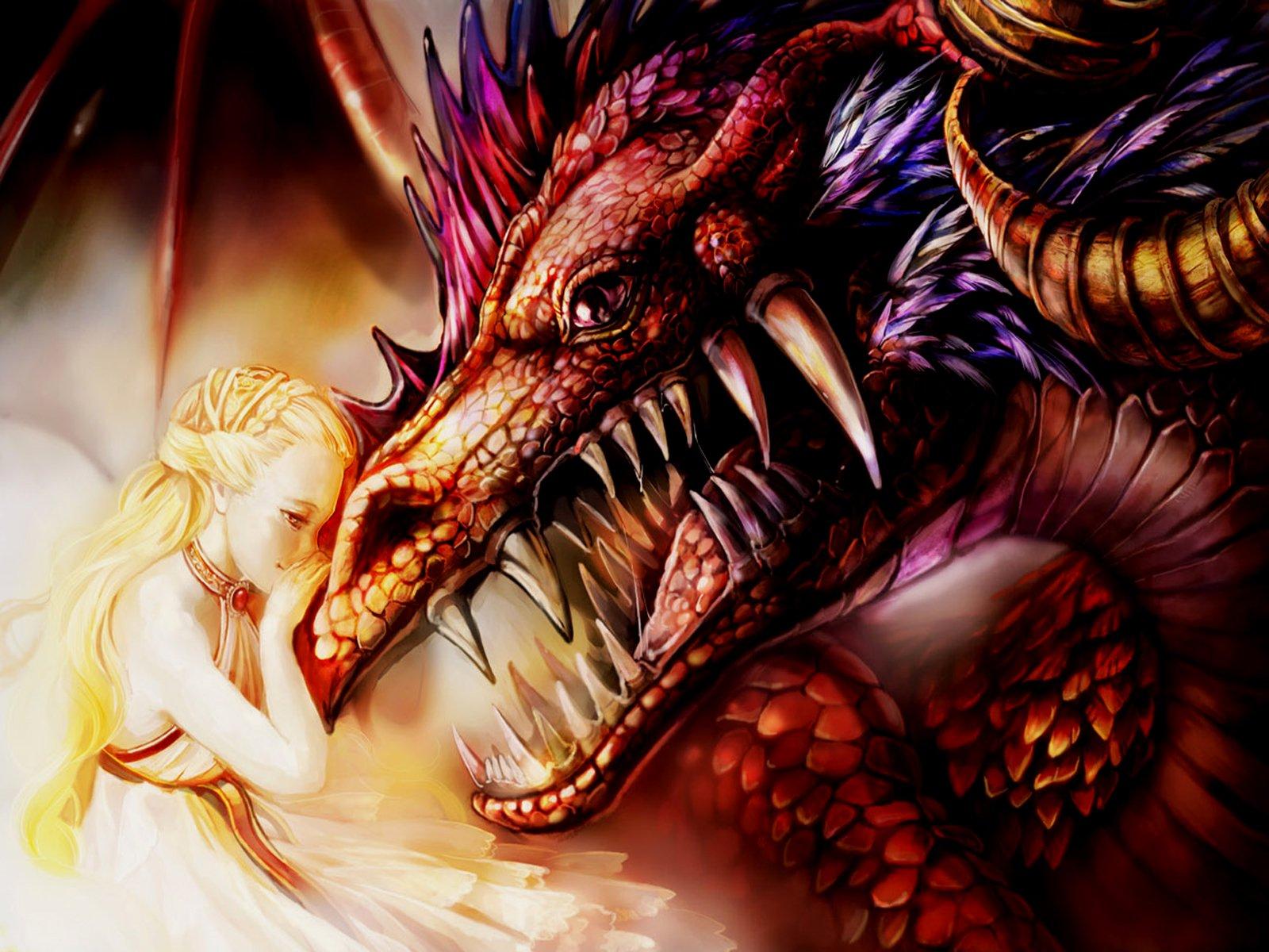 The Dragon and the Princess Wallpaper