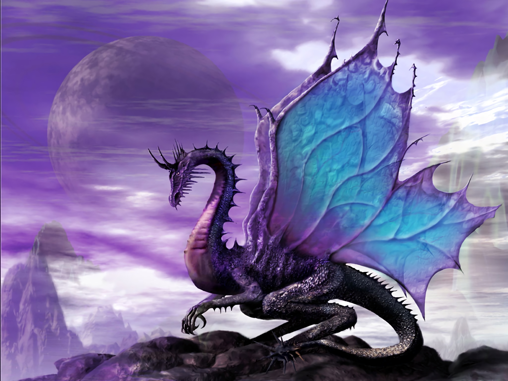 Top Purple Dragon Wallpaper 1920X1080 FULL HD 1080p For PC