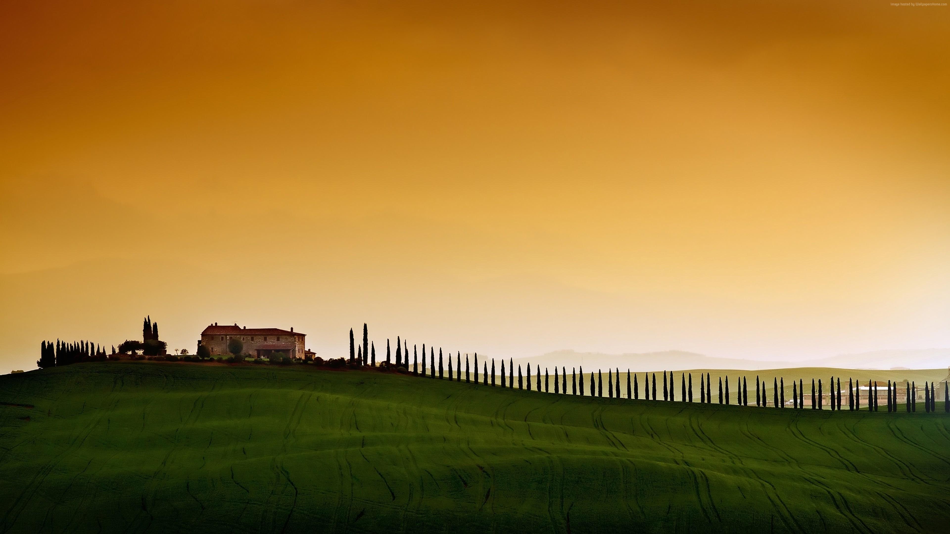Wallpaper Tuscany, Italy, Europe, sky, field, 5k, Travel Wallpaper