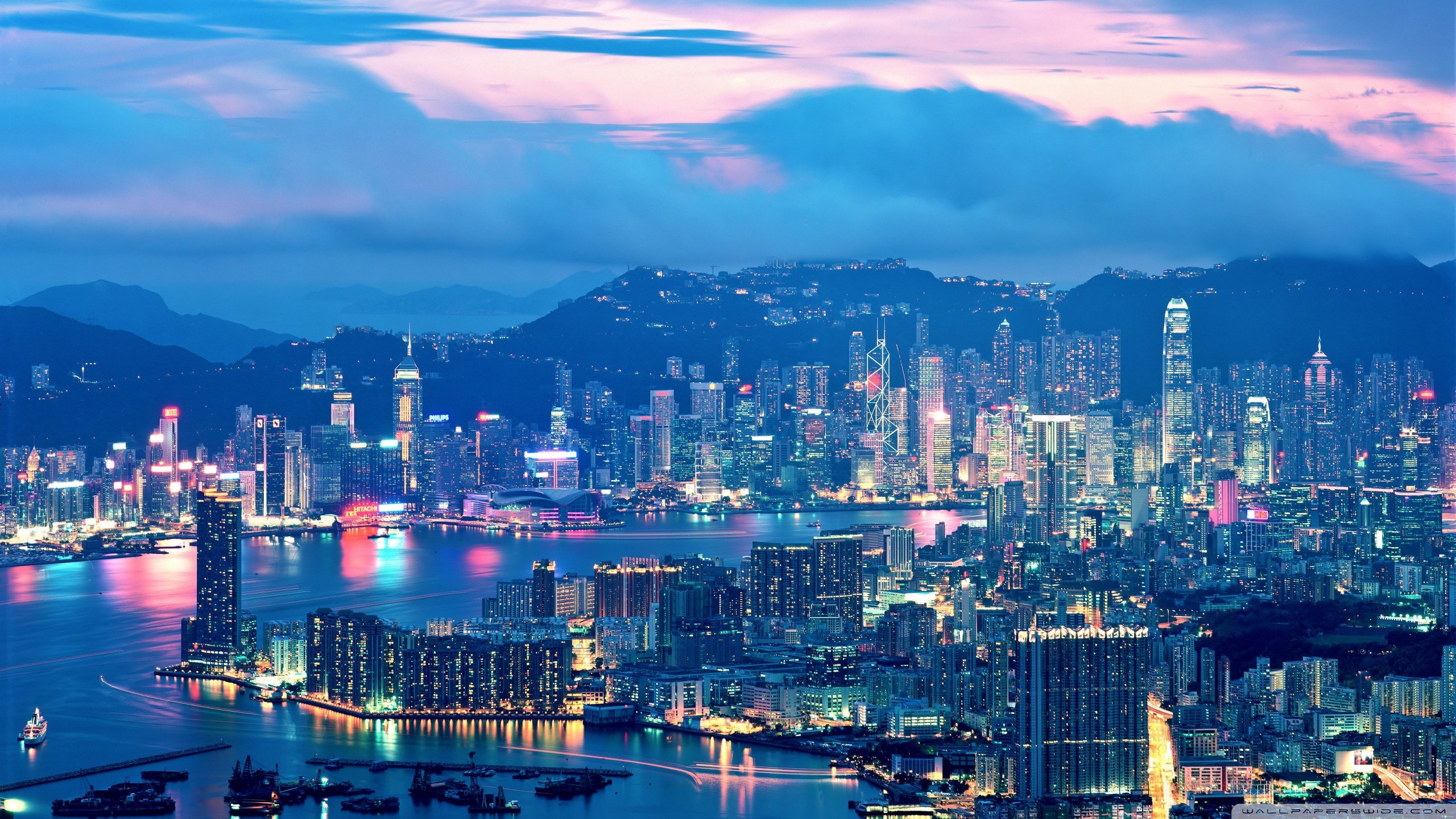 Hong Kong Night Lights ❤ 4K HD Desktop Wallpaper for 4K Ultra HD TV