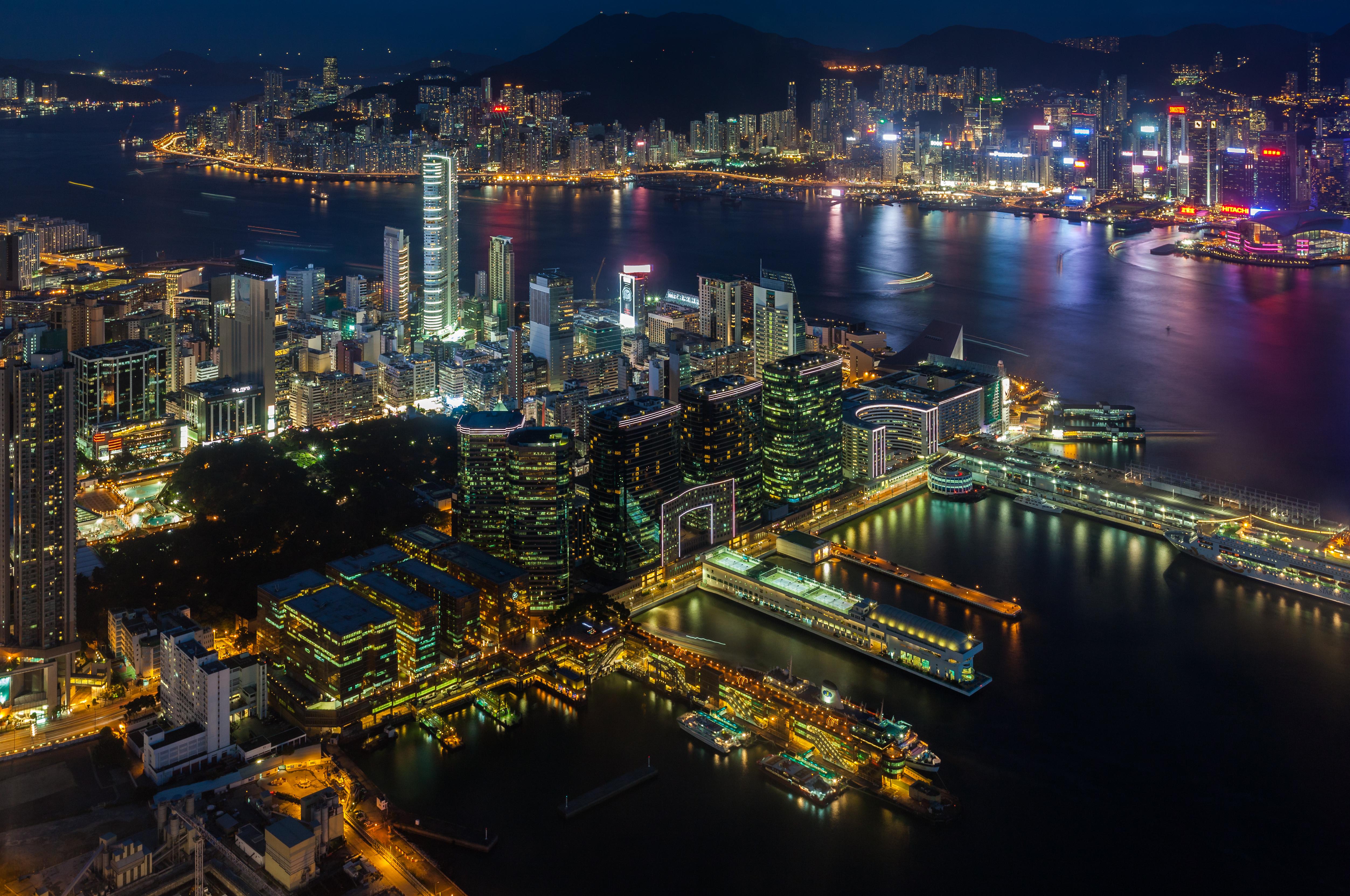 Victoria Harbour From Hong Kong HD Wallpaper, Wallpaper13.com