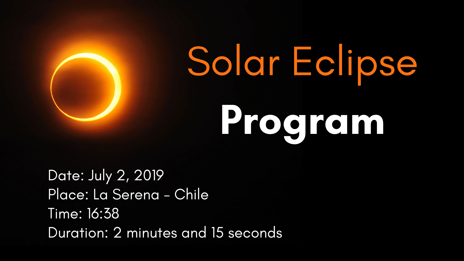 TDS Solar Eclipse event. Солнечные затмения 2019 года