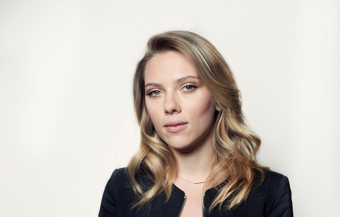 Wallpaper actress, blonde, white background, Scarlett Johansson
