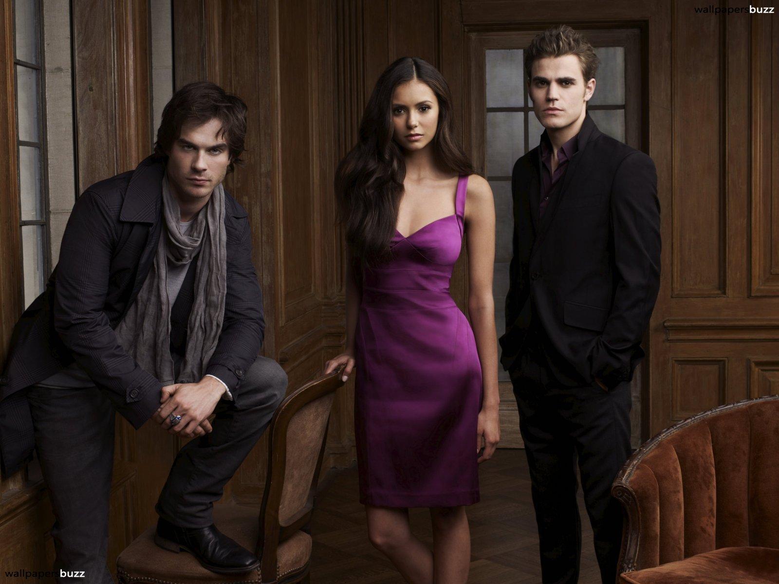 Elena, Damon and Stefan HD Wallpaper