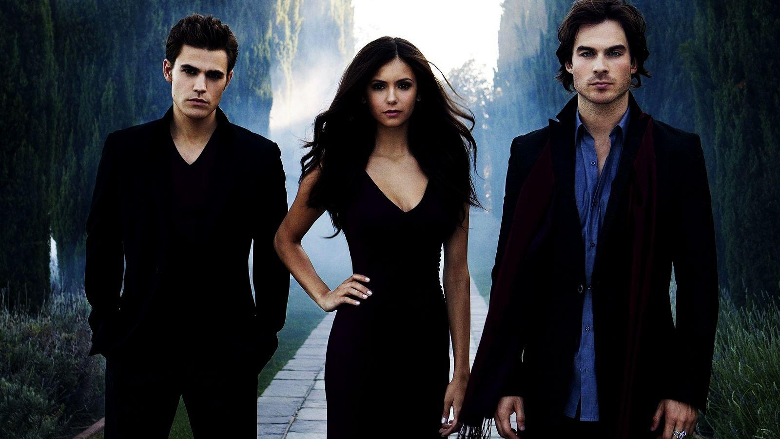 Vampire Diaries Wallpaper. Stefan Elena and Damon Vampire Diaries HD Wallpaper. Vampire diaries wallpaper, Vampire diaries, Vampire diaries cast