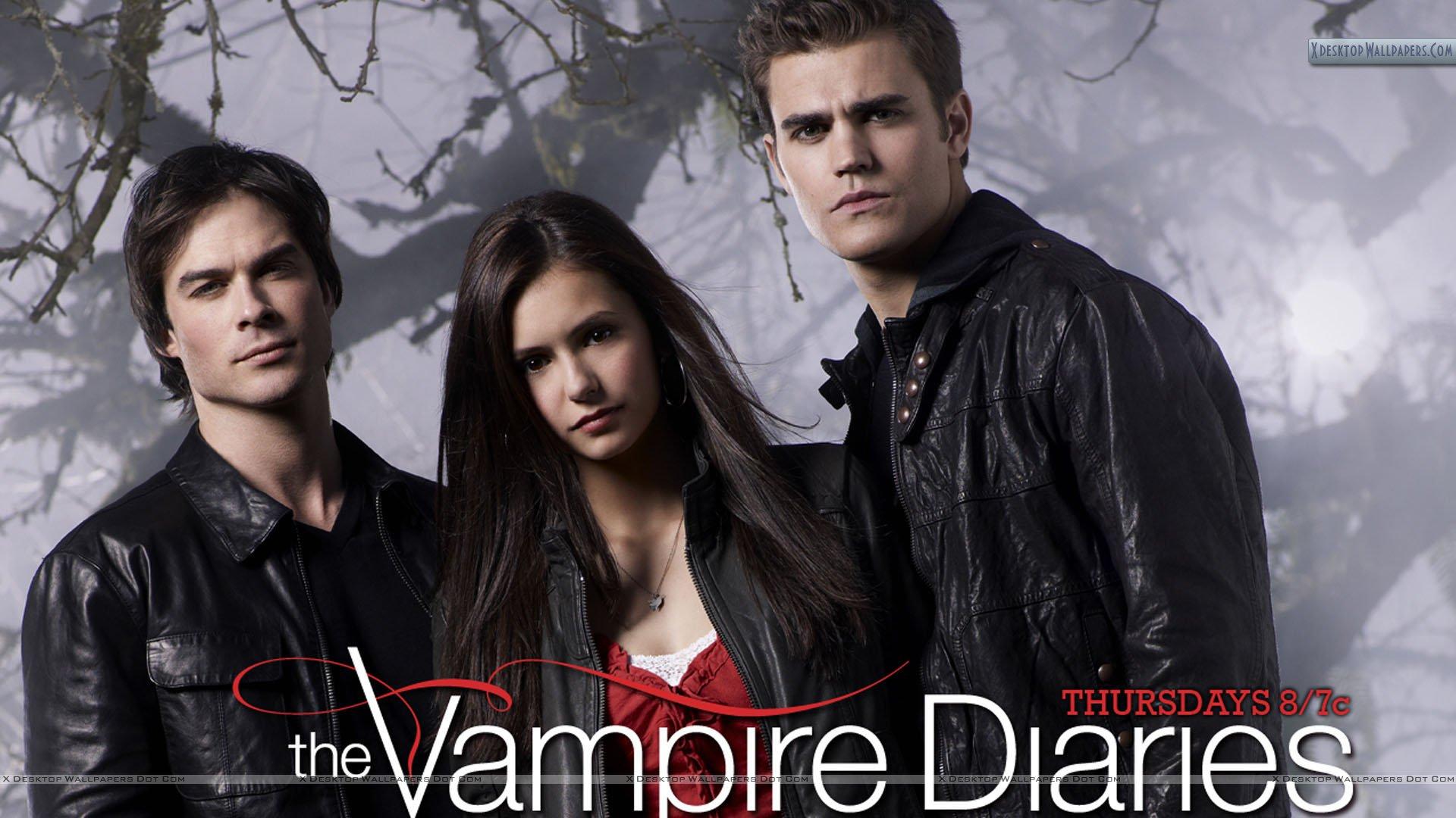 Download The Vampire Diaries Damon Elena And Stefan Wallpaper