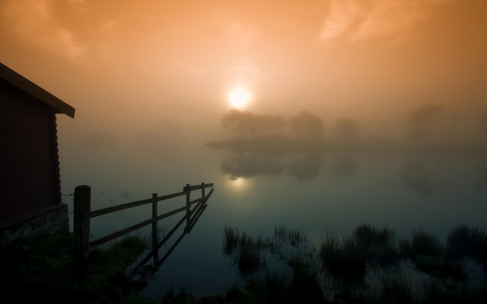 Foggy, Morning, River, HD, Wallpaper, Beautiful, Desktop
