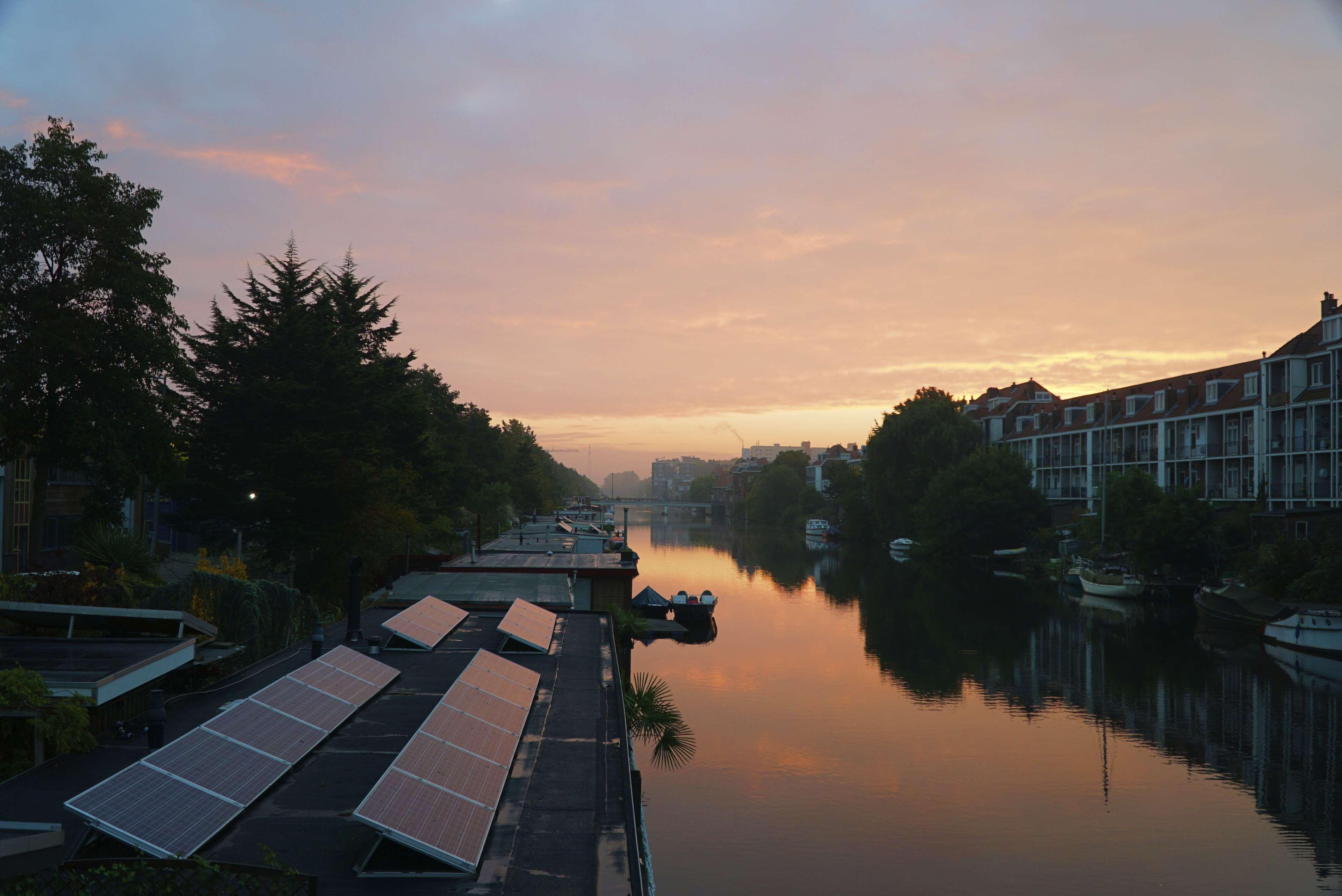 amsterdam, mood, morning, river 4k wallpaper and background