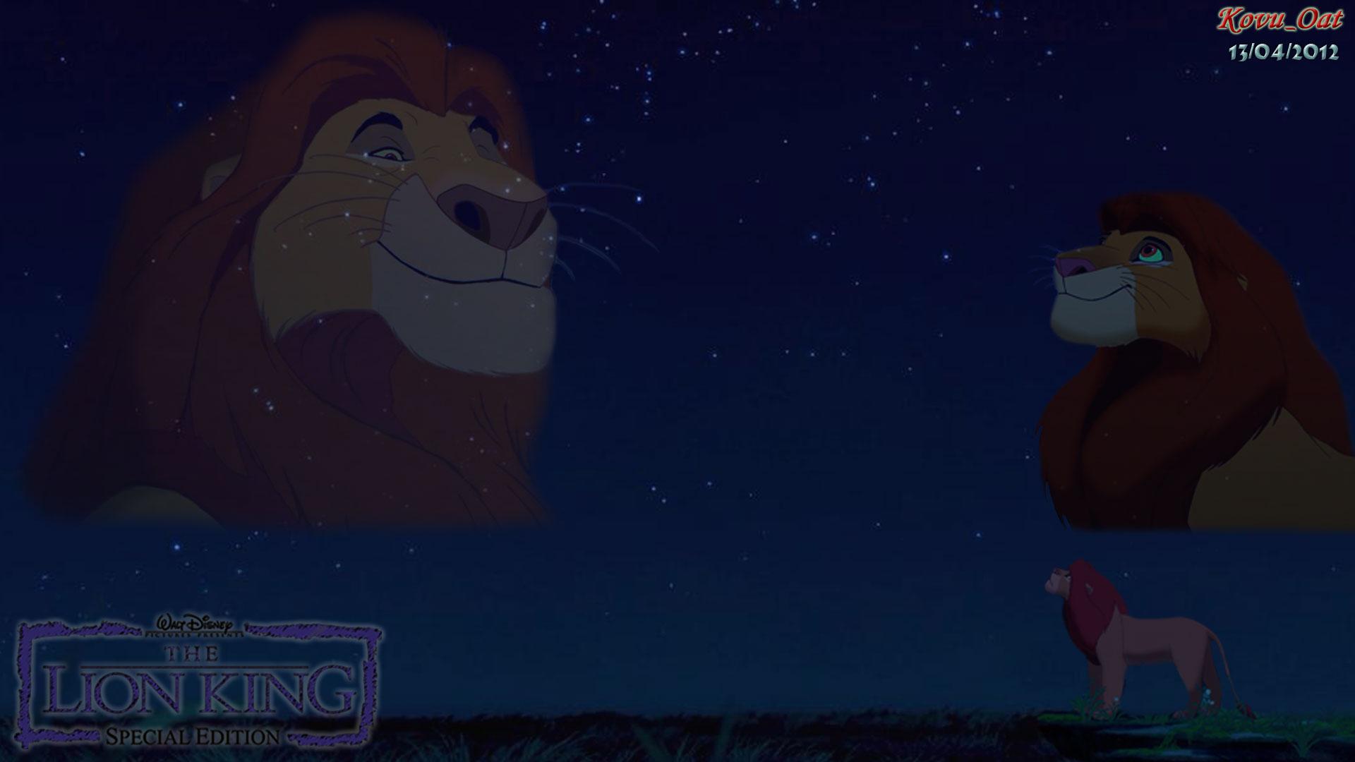 The Lion King Mufasa & Simba love night sky Wallpaper HD