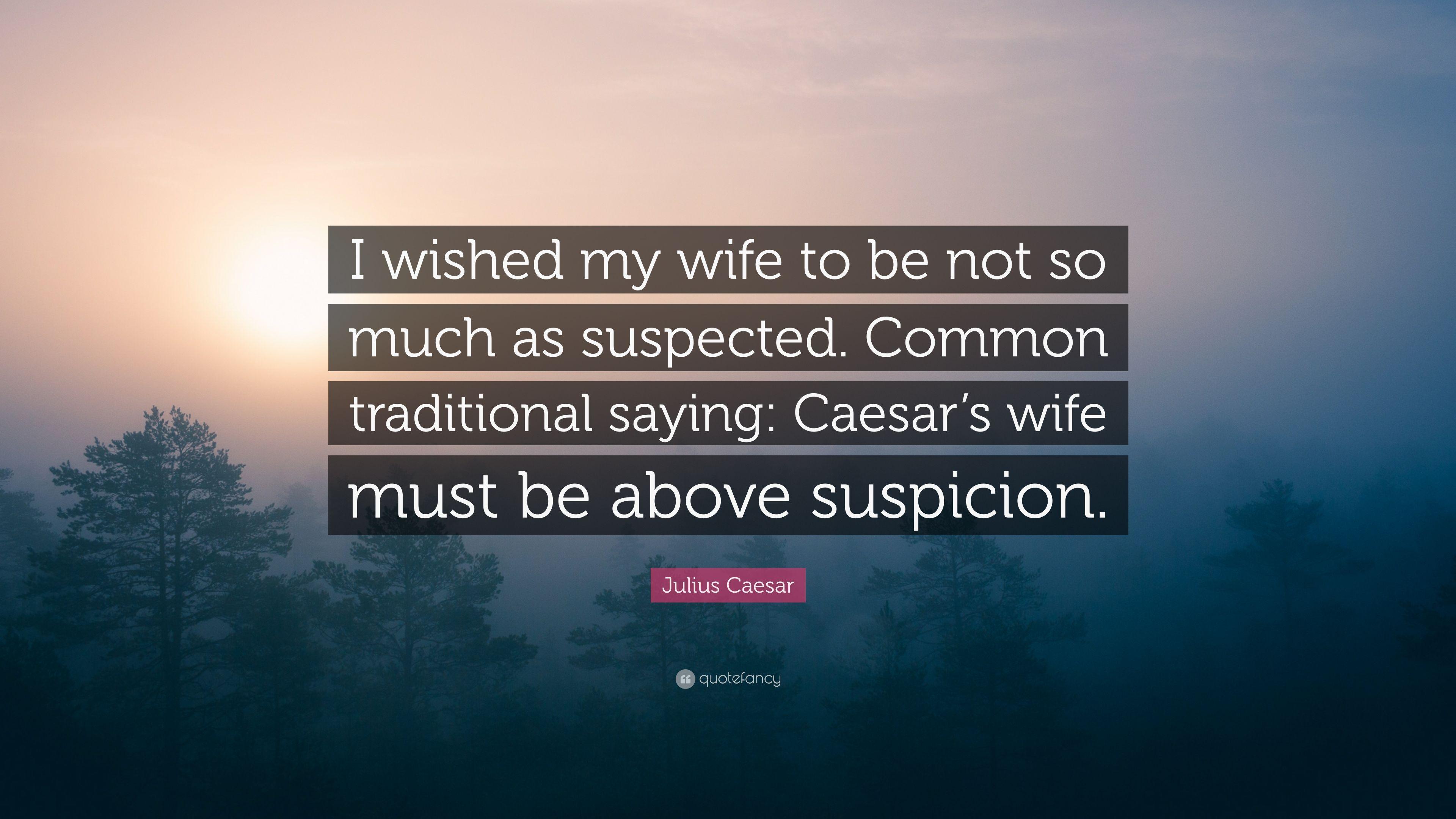 Julius Caesar Quote: “I wished my wife to be not so much as