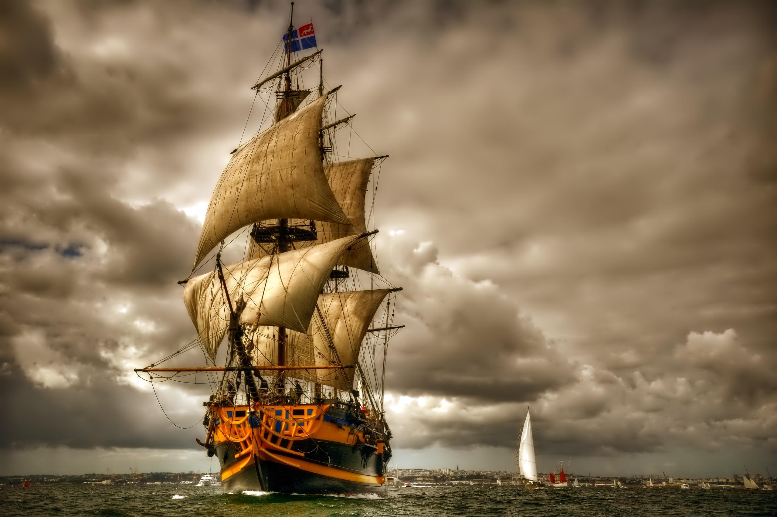 Majestic Sailing Ship HD Wallpaper