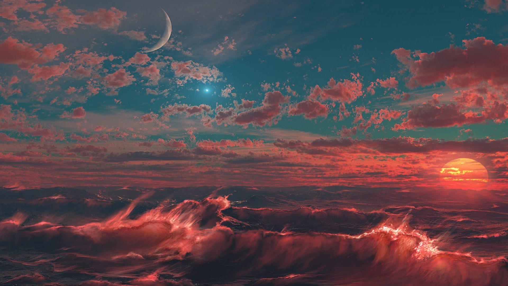 Surreal Sea Sunset HD Wallpaperx1080