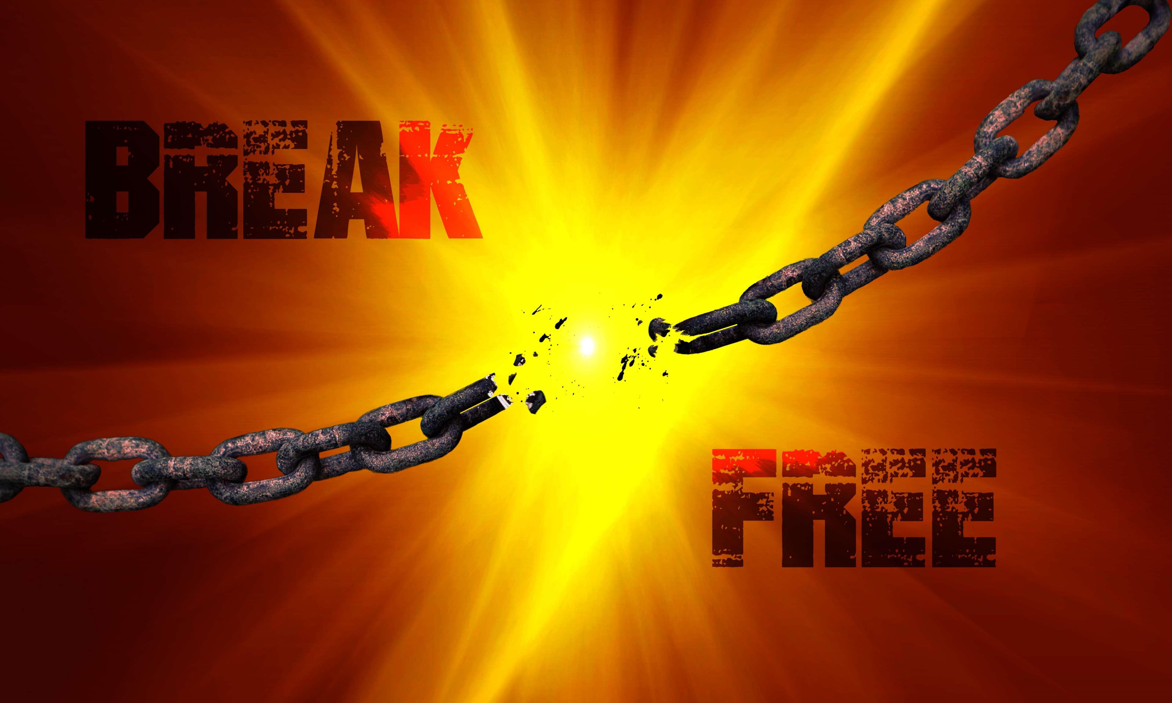 break, break free, broken, broken chain, chain, concept