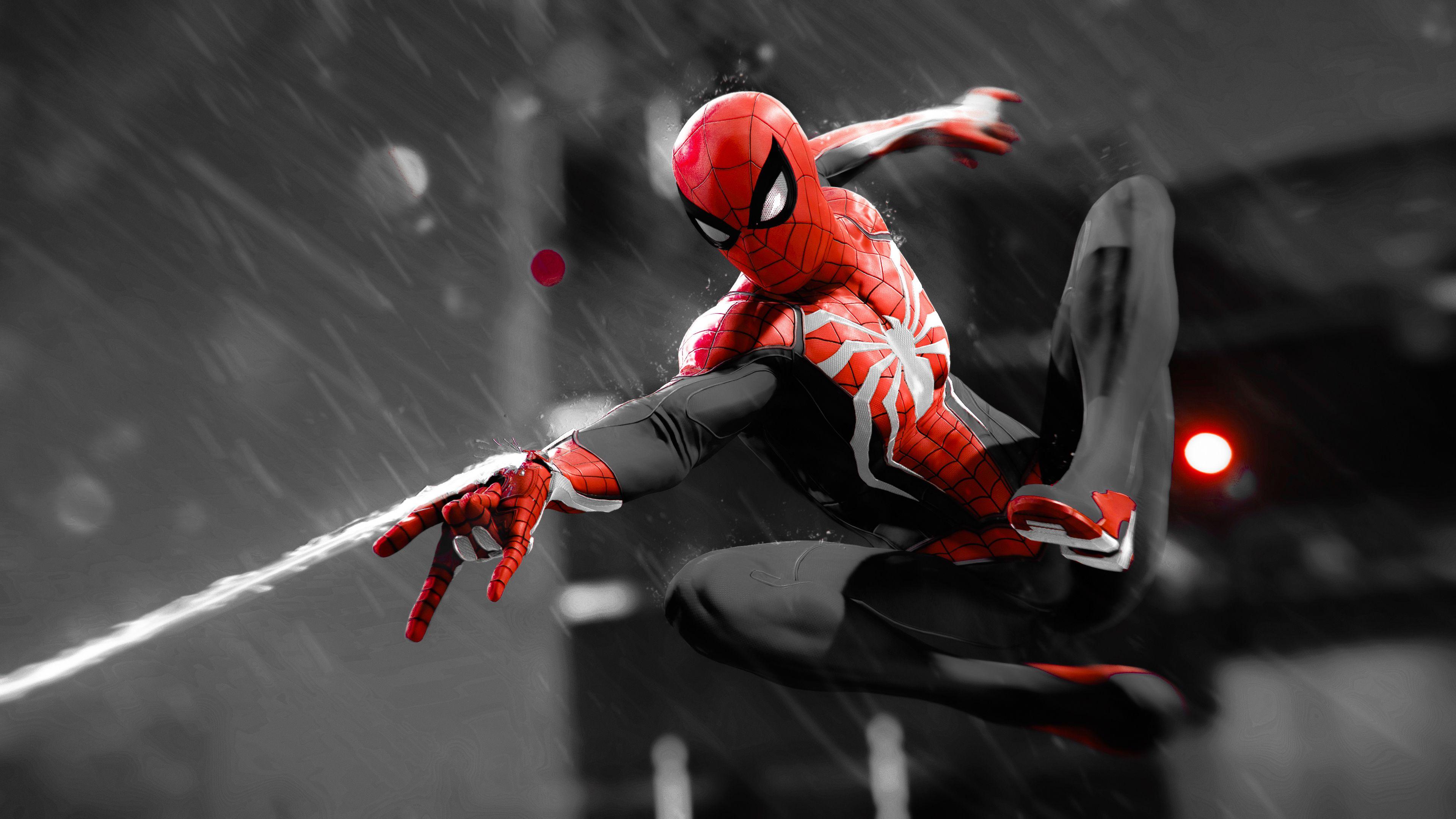 Spiderman Monochrome 4K superheroes wallpaper, spiderman