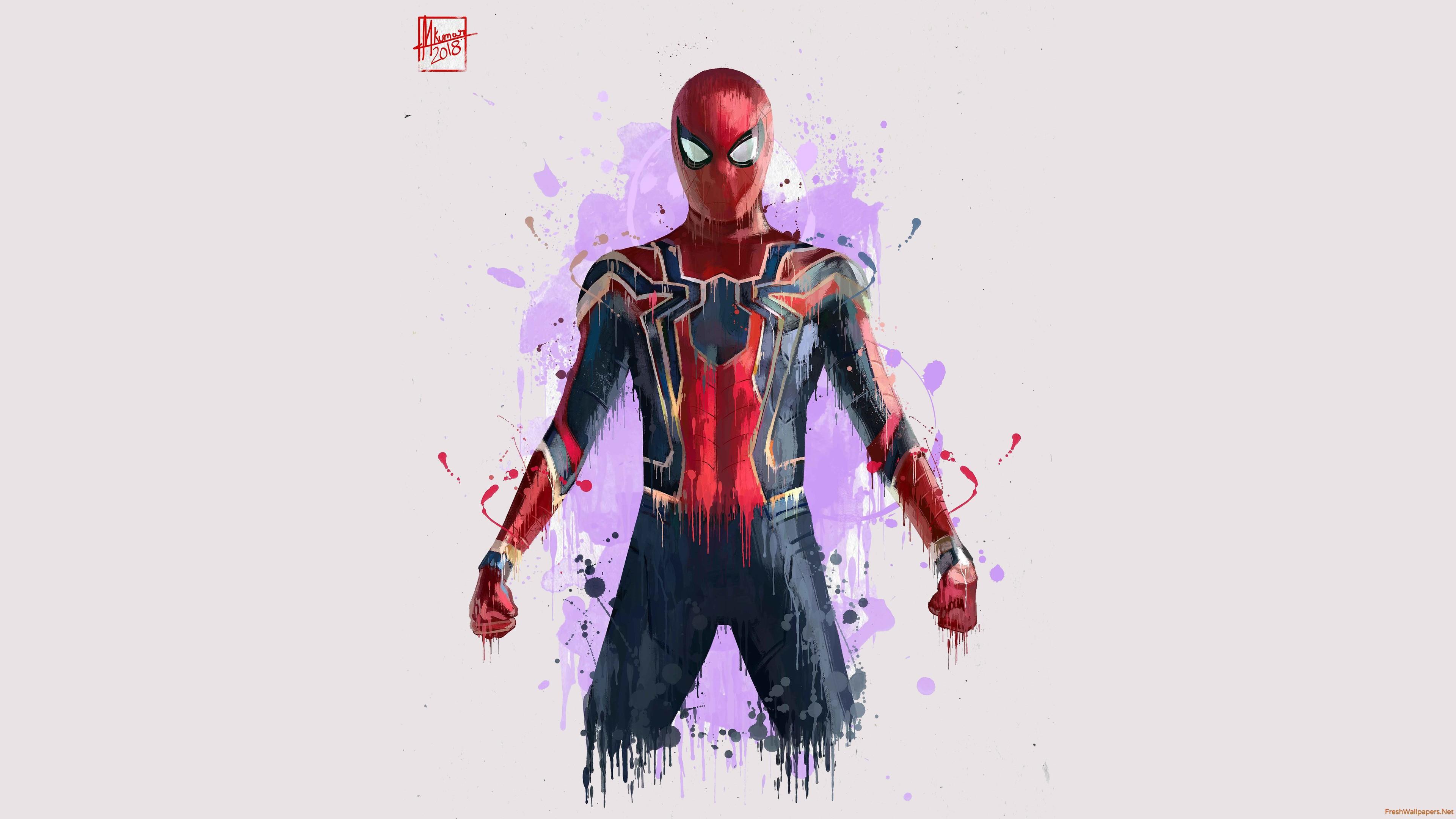 Spiderman In Avengers Infinity War 2018 Artwork wallpaper