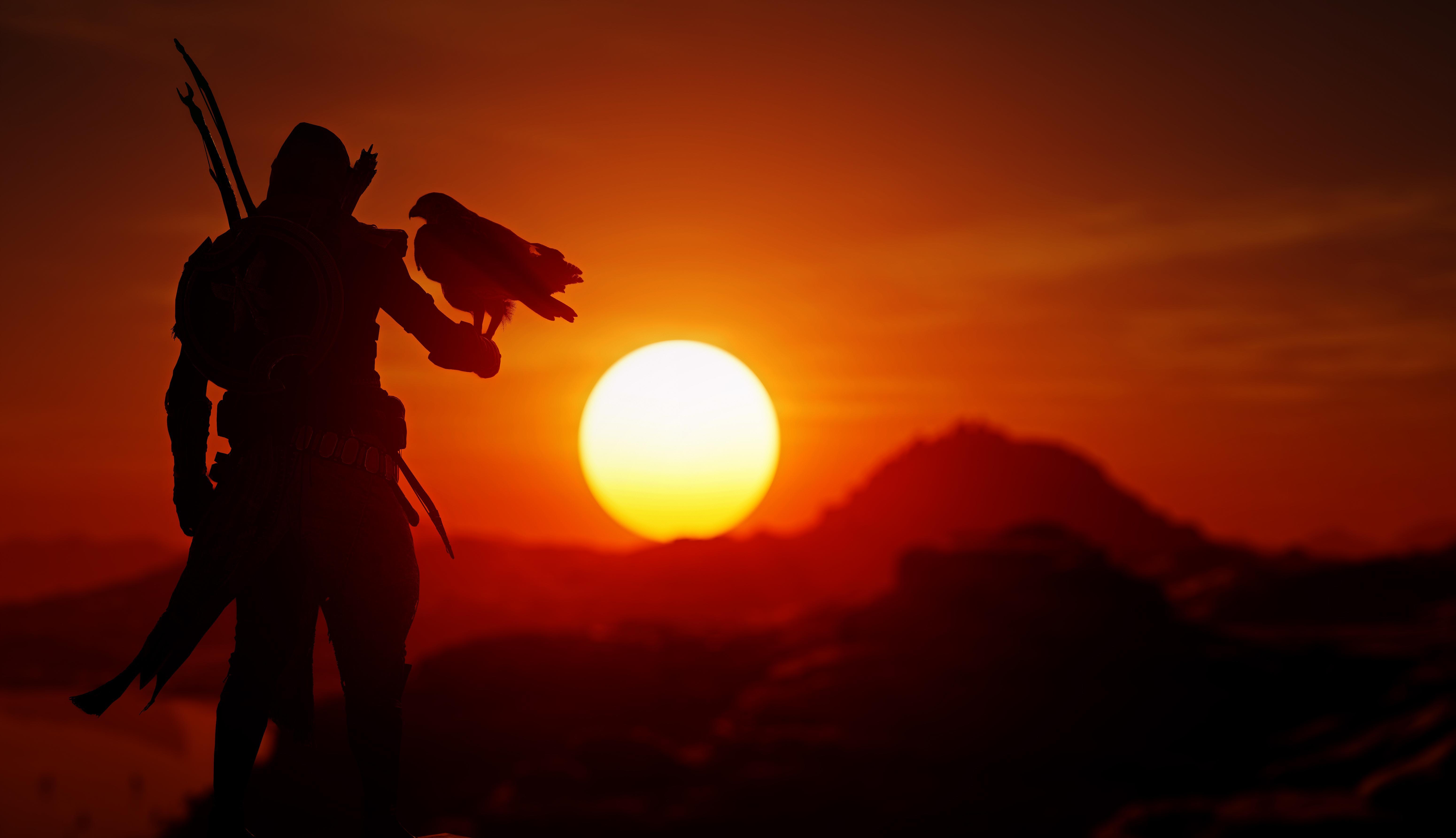 Wallpaper Assassin's Creed: Origins, Sunset, 5K, Games