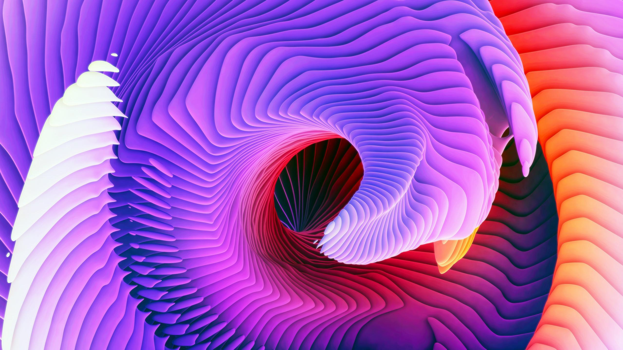 Wallpaper Waves, Spiral, 3D, Colorful, HD, Abstract