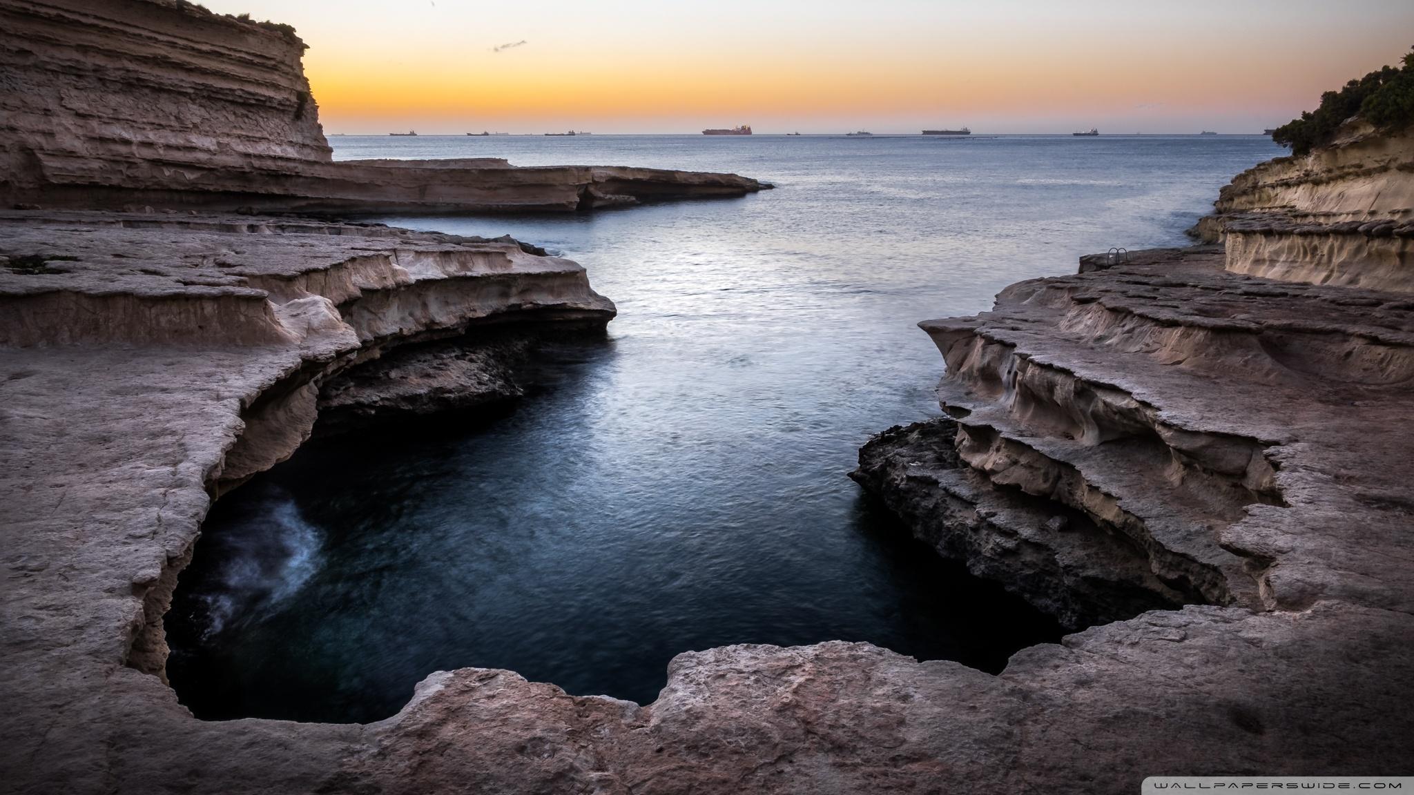 St Peter's Pool A Natural Swimming Pool, Marsaxlokk, Malta ❤ 4K HD