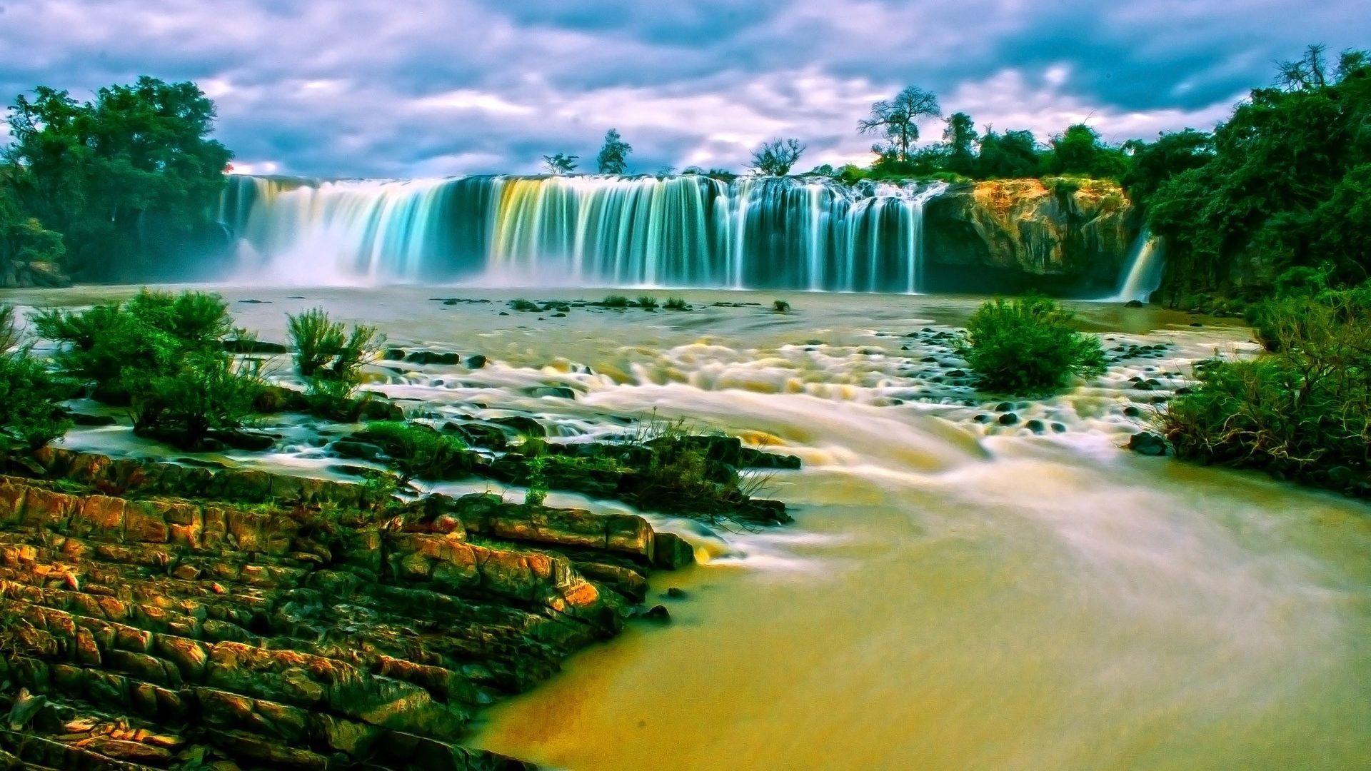 Water Waterfall Paradise Nature HD Wallpaper For Desktop