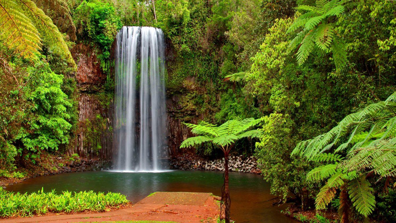 beautiful paradise tropical paradise waterfall wallpaper