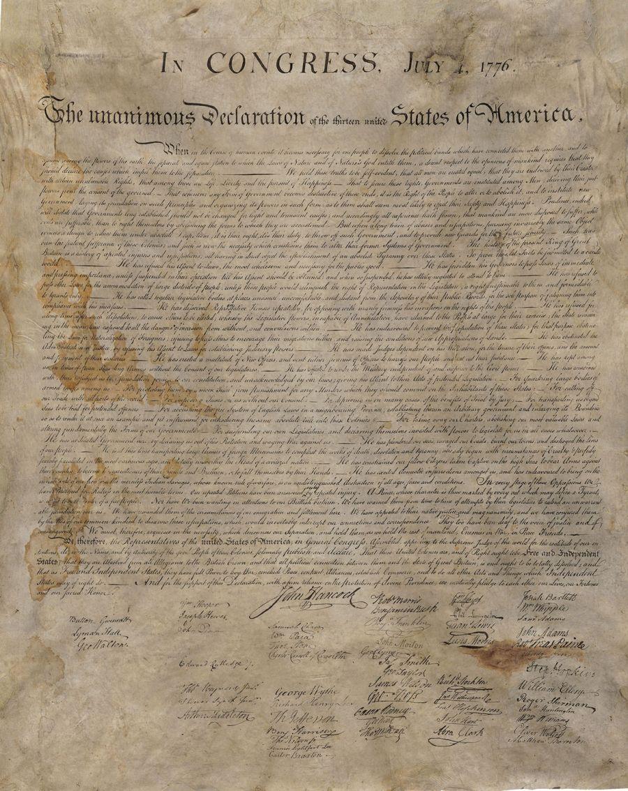 Rare copy of Declaration of Independence survived Civil War hidden