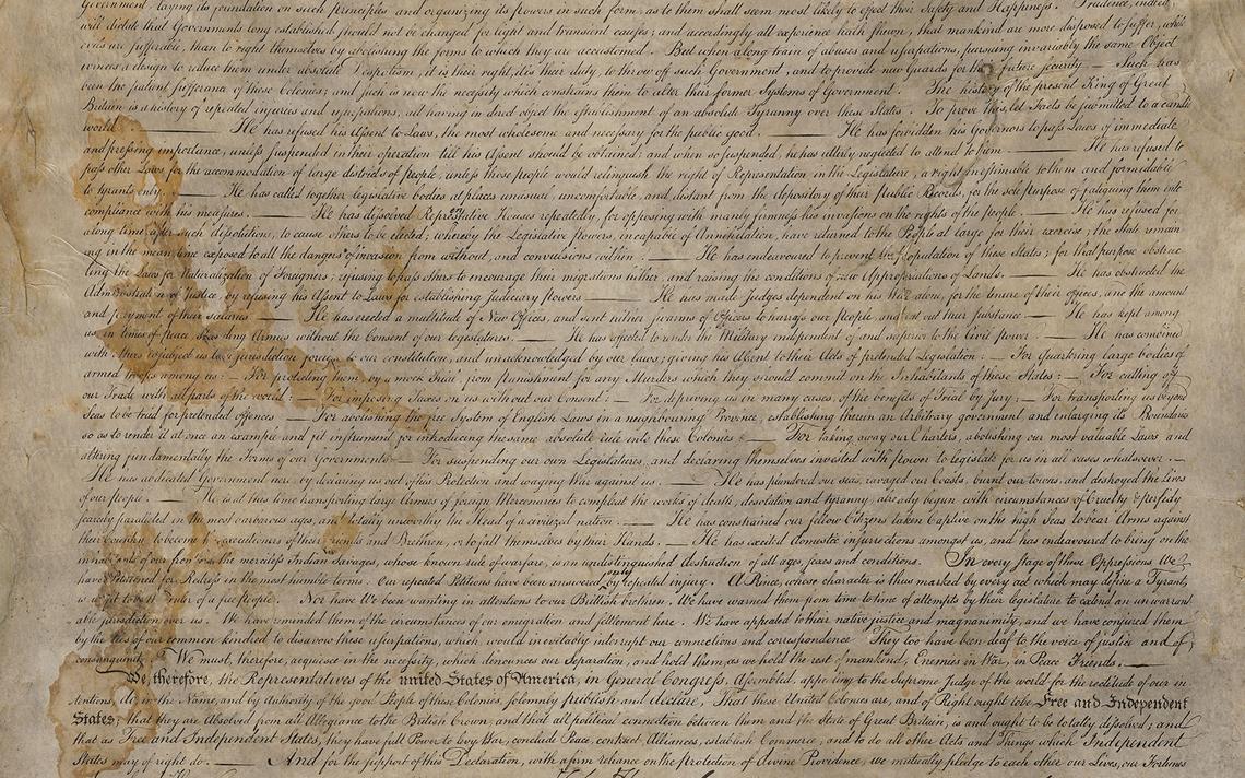 Rare copy of Declaration of Independence survived Civil War hidden