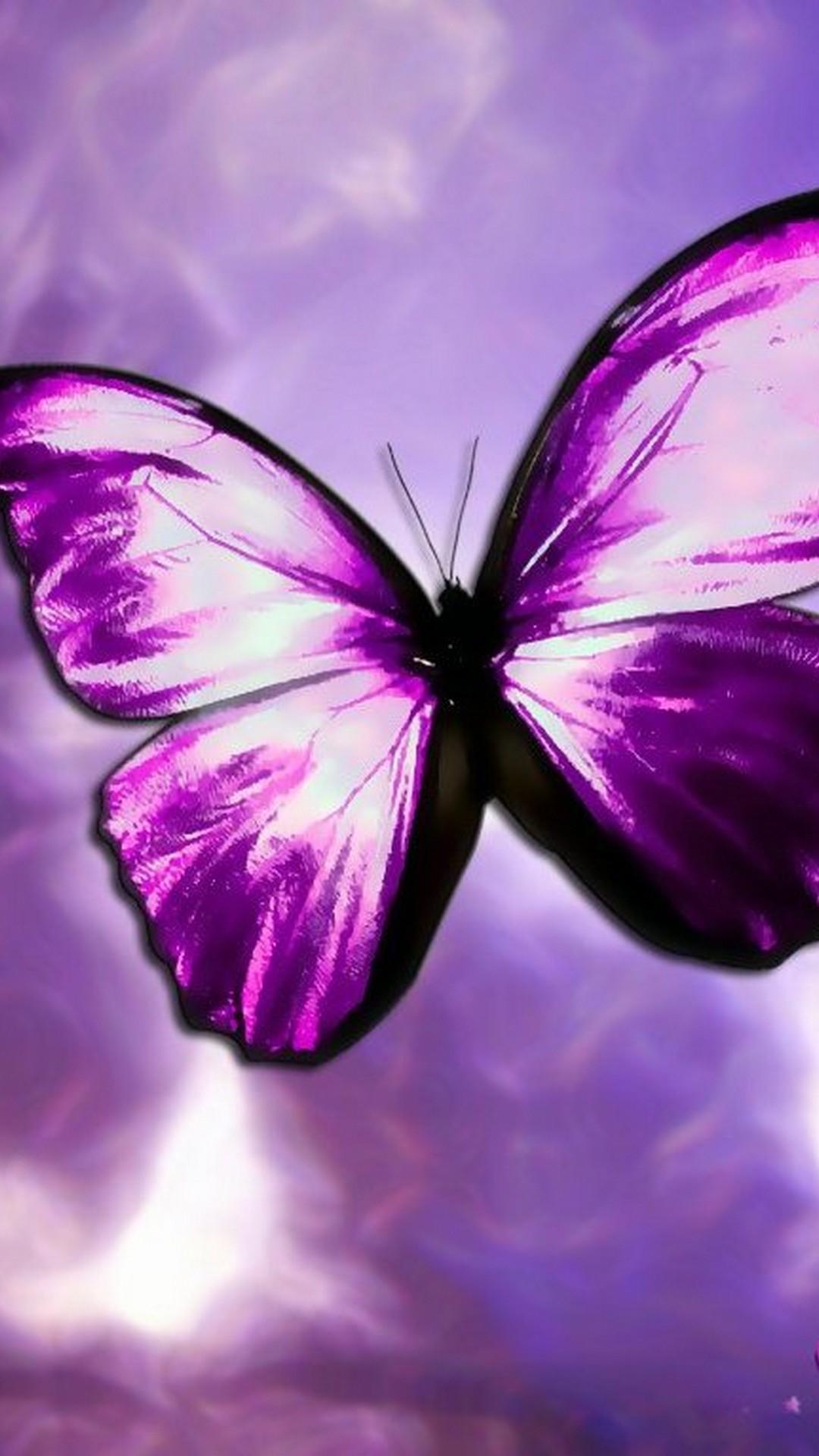 Purple Butterfly Mobile Wallpaper HD Cute Wallpaper