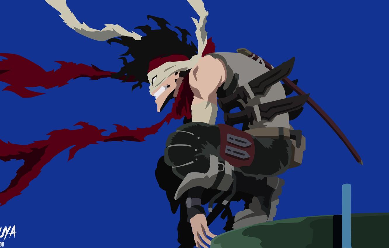 Wallpaper anime, art, guy, killer, blue background, Boku no Hero