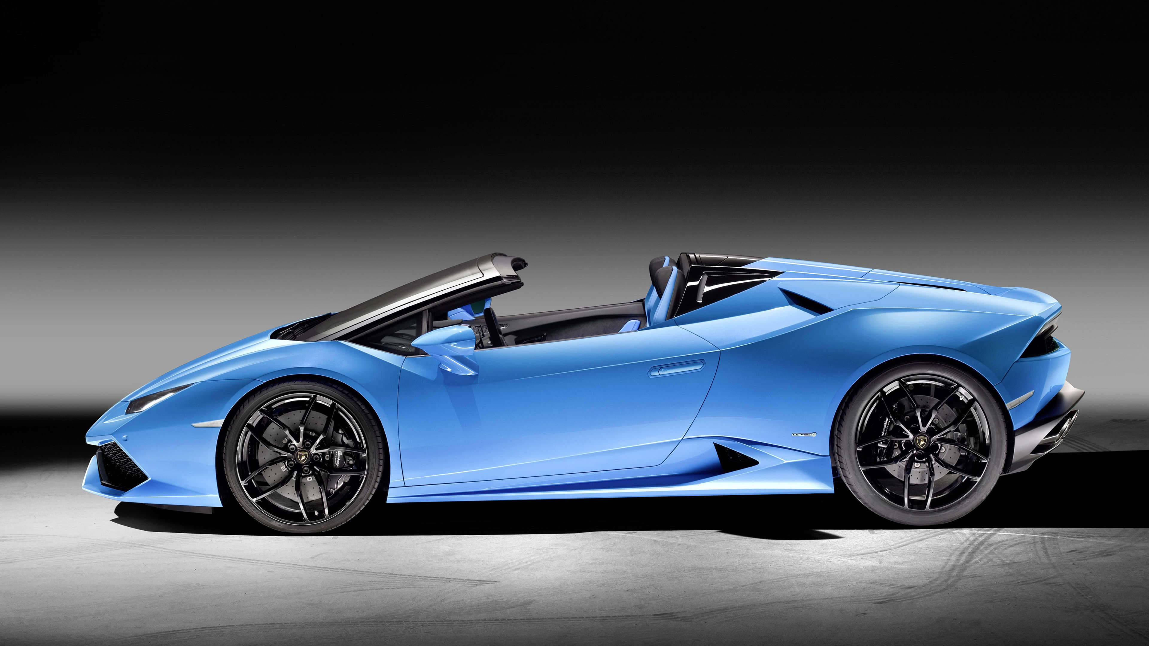 Lamborghini Huracan LP 610 4 Spyder Blue Side UHD 4K Wallpaper