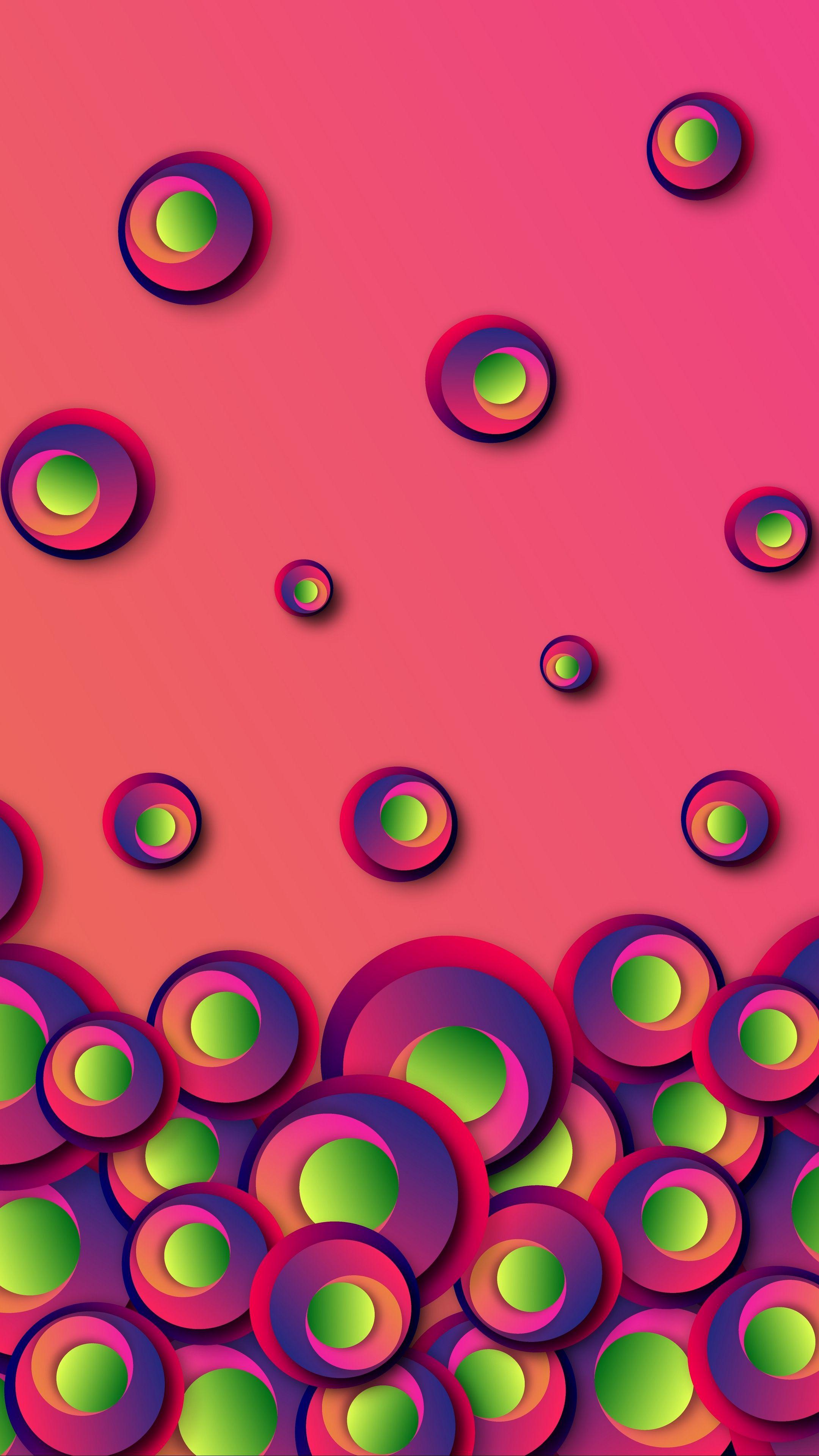 Textures #circles #patterns #pink #wallpaper HD 4k background