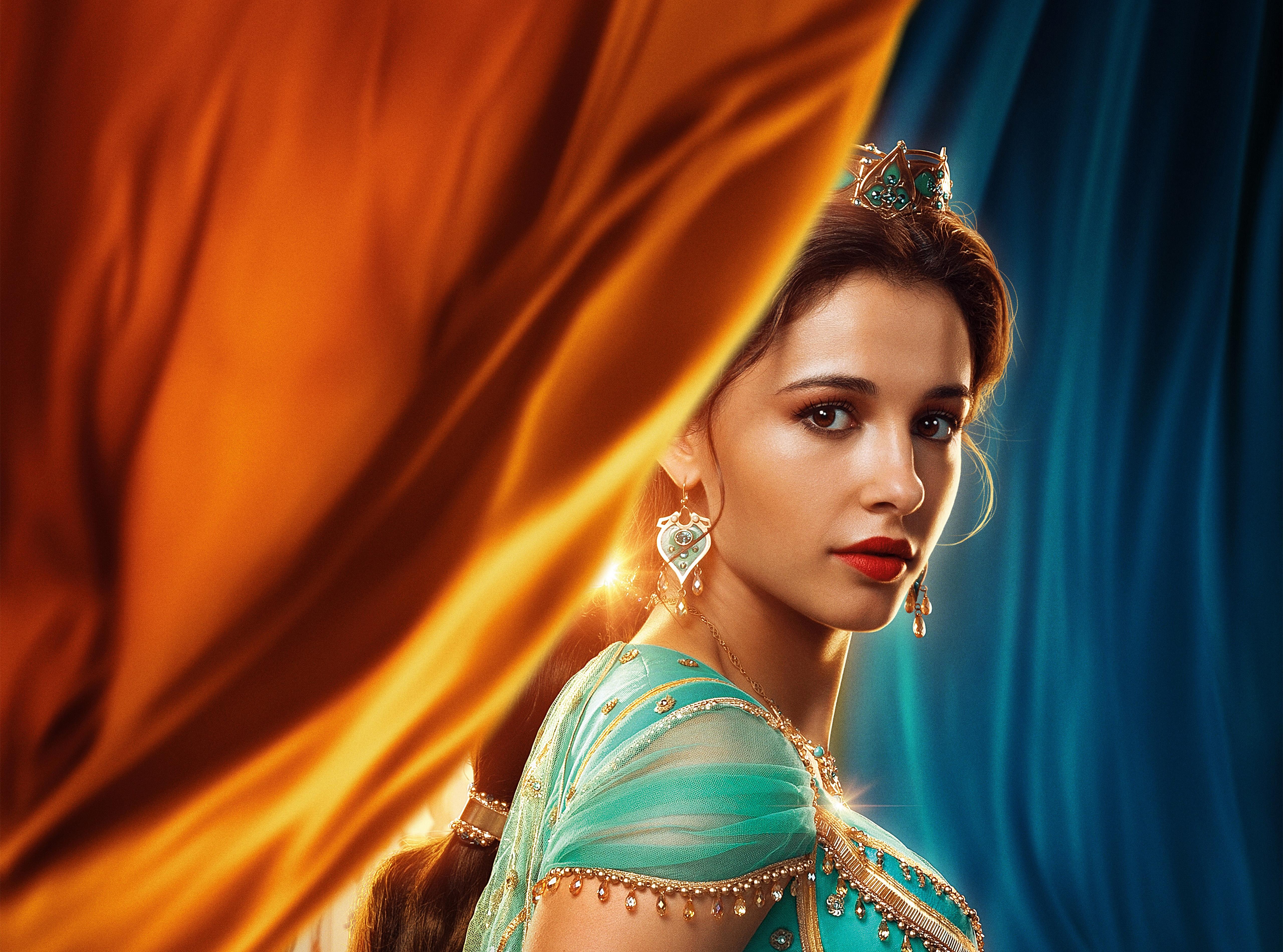 Wallpaper Princess Jasmine, Naomi Scott, Aladdin, 5K, Movies
