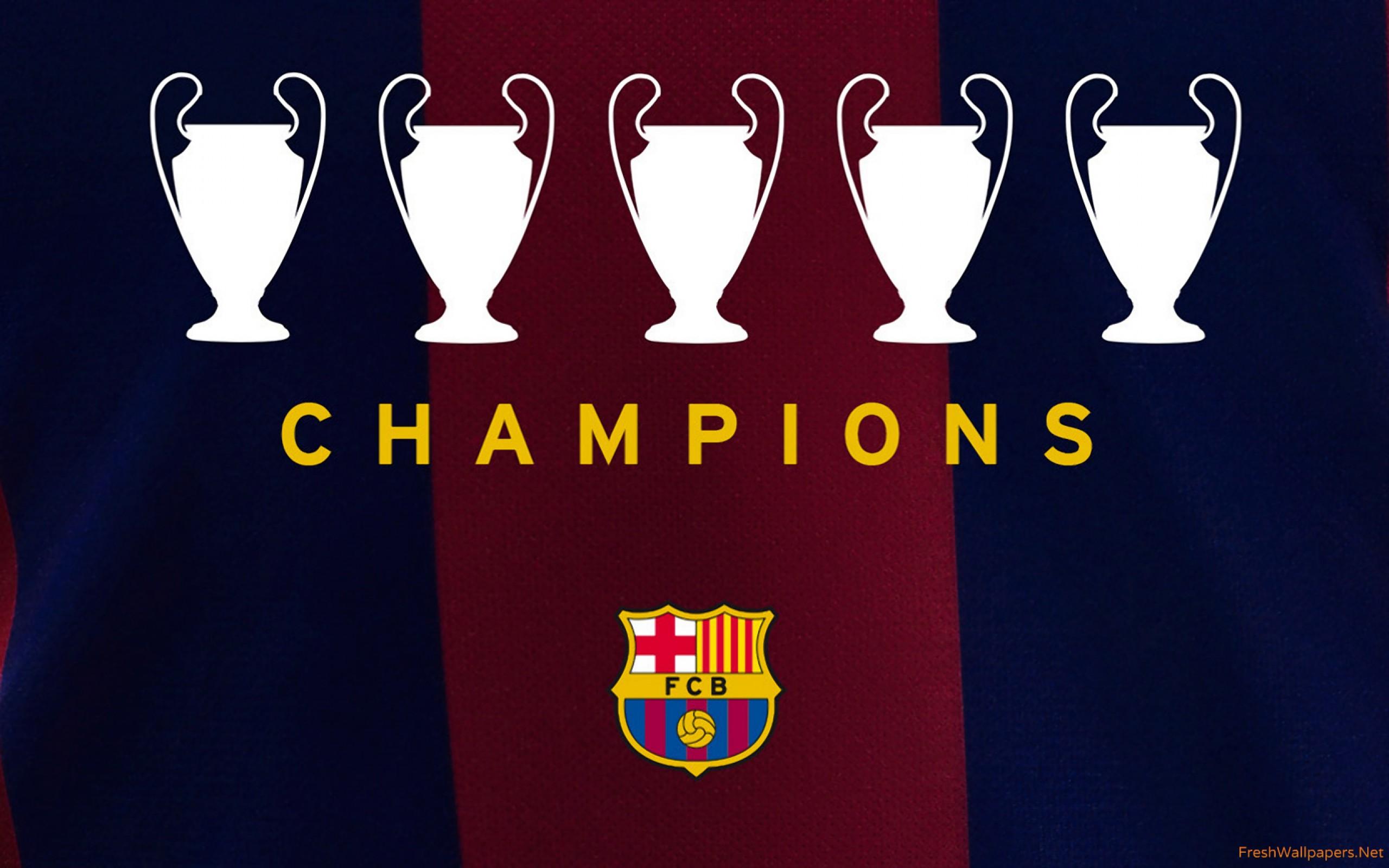 FC Barcelona 2015 Five UCL Champions wallpaper