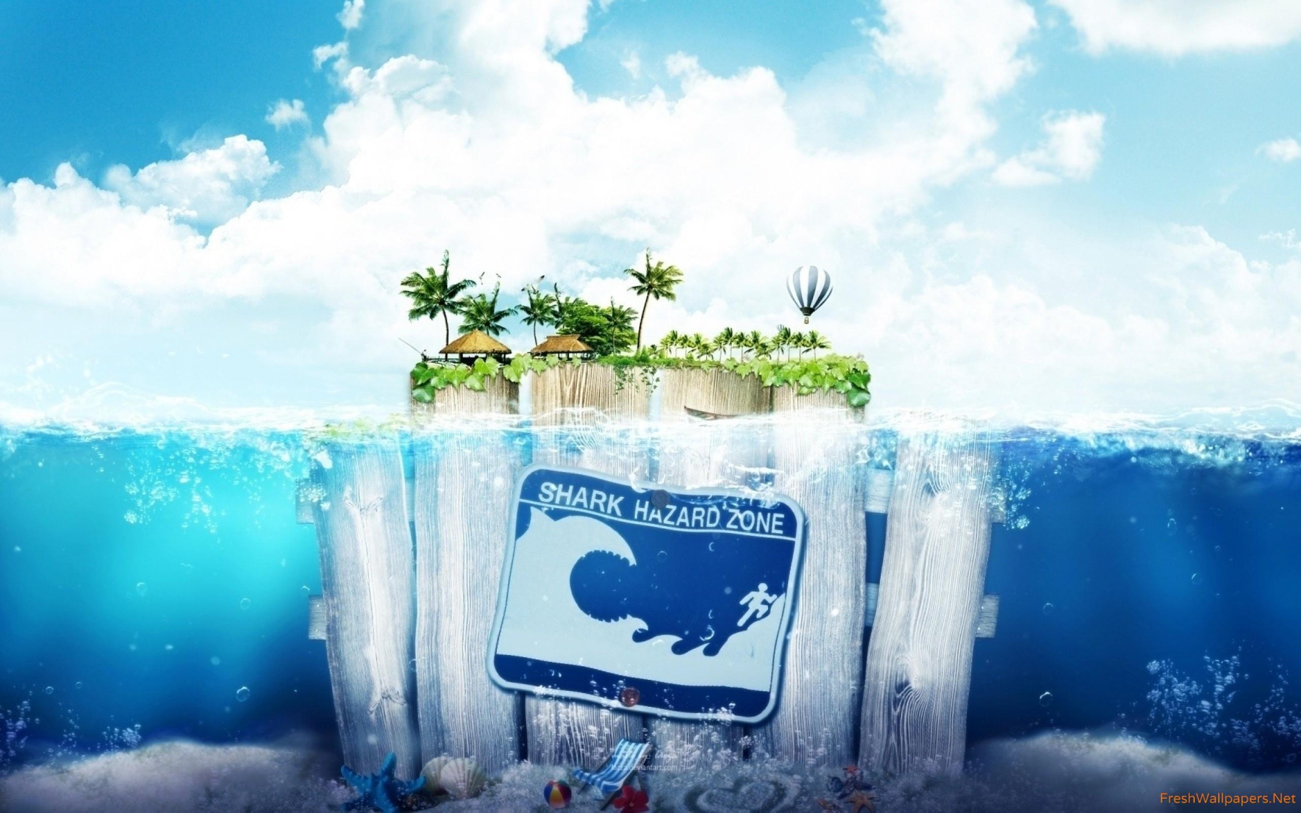 Shark Hazard Zone Fantasy Island wallpaper